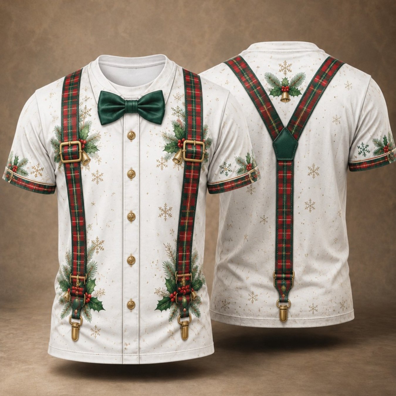 TEMU T-shirt Vintage pour Homme à Imprimé Bretelles de Noël, Convient pour les Loisirs à et Quotidiennes, Idées Cadeaux pour Hommes