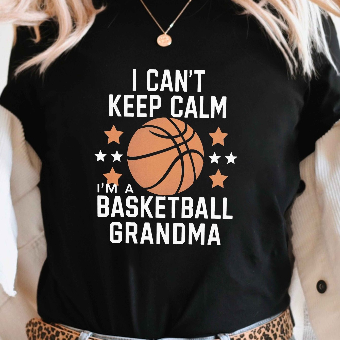 TEMU Basketball Grandma Print T-shirt, Short Sleeve Crew Neck Casual Top For Summer & Spring, Women's Clothing