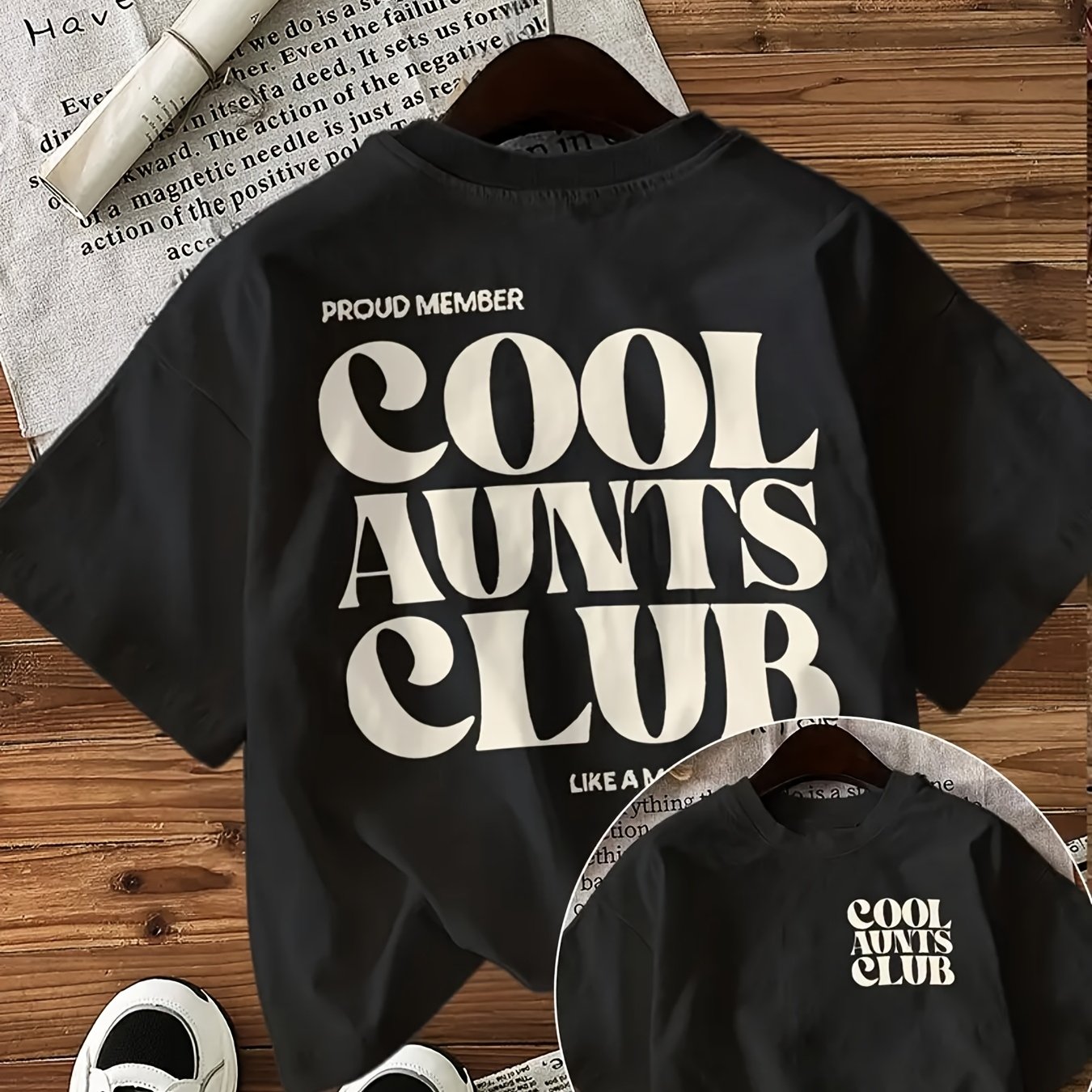 TEMU Plus Size Graphic Print T-shirt, Short Sleeve Crew Neck Casual Top For Summer & Spring, Women's Plus Size Clothing