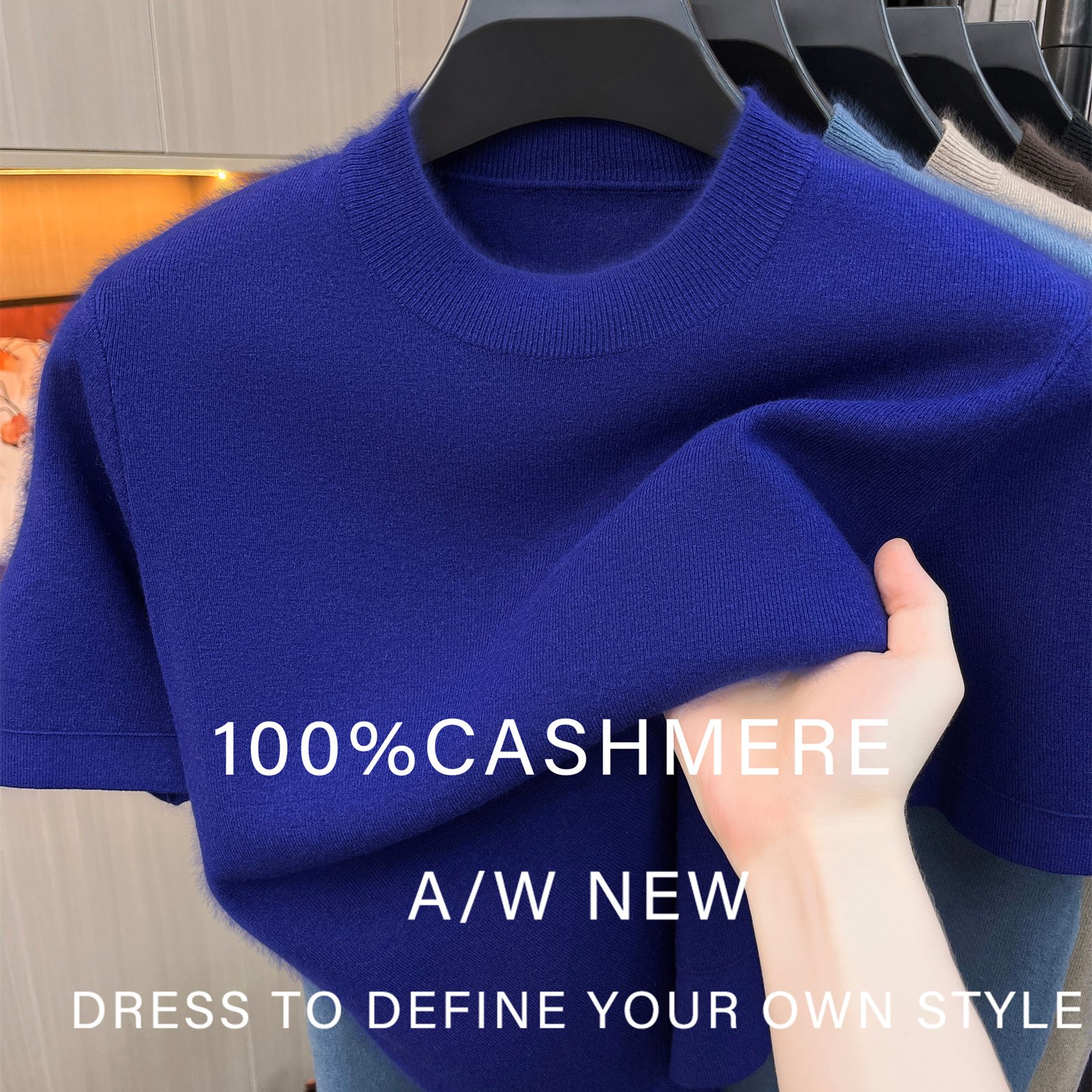 TEMU Obm Men's Short-sleeve Sweater, High-quality Crew Neck Knitwear, Suitable For Business Wear, Outerwear, , And Layering. Skin-friendly,