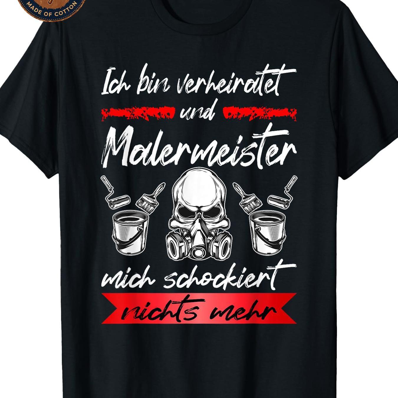 Image of Men's T-shirt Married Master Painter Decorator Graphic Print T Shirt Unisex Casual Cotton Breathable Soft Streetwear Summer Casual Attire Outdoor Daily Washable School Neck Printed Wearing Single