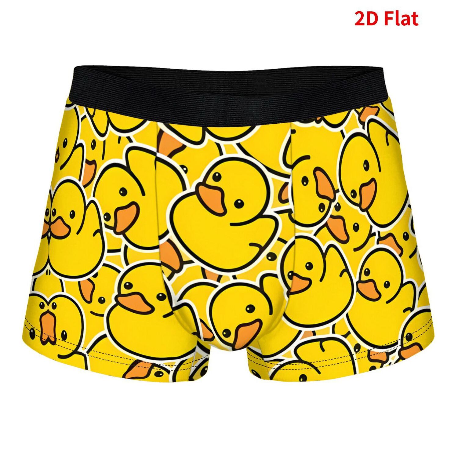 TEMU Yellow Duck Men's Vibrant Colorful Underwear Breathable Stylish Casual Wear 2d Print Design