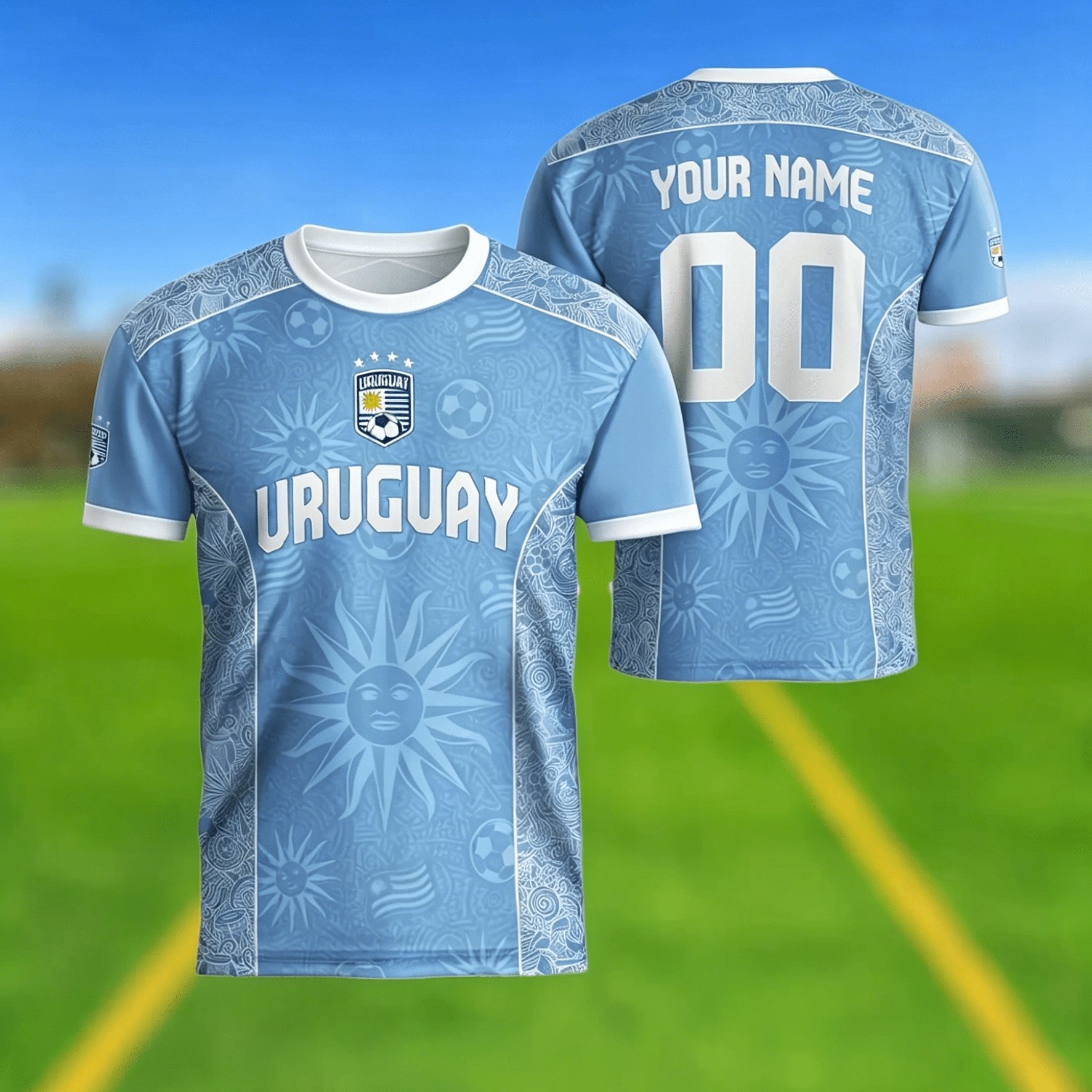 TEMU Men's Soccer Jersey, Print Front, Personalized Name And Number On Back, Lightweight Comfortable Round Neck Uniform