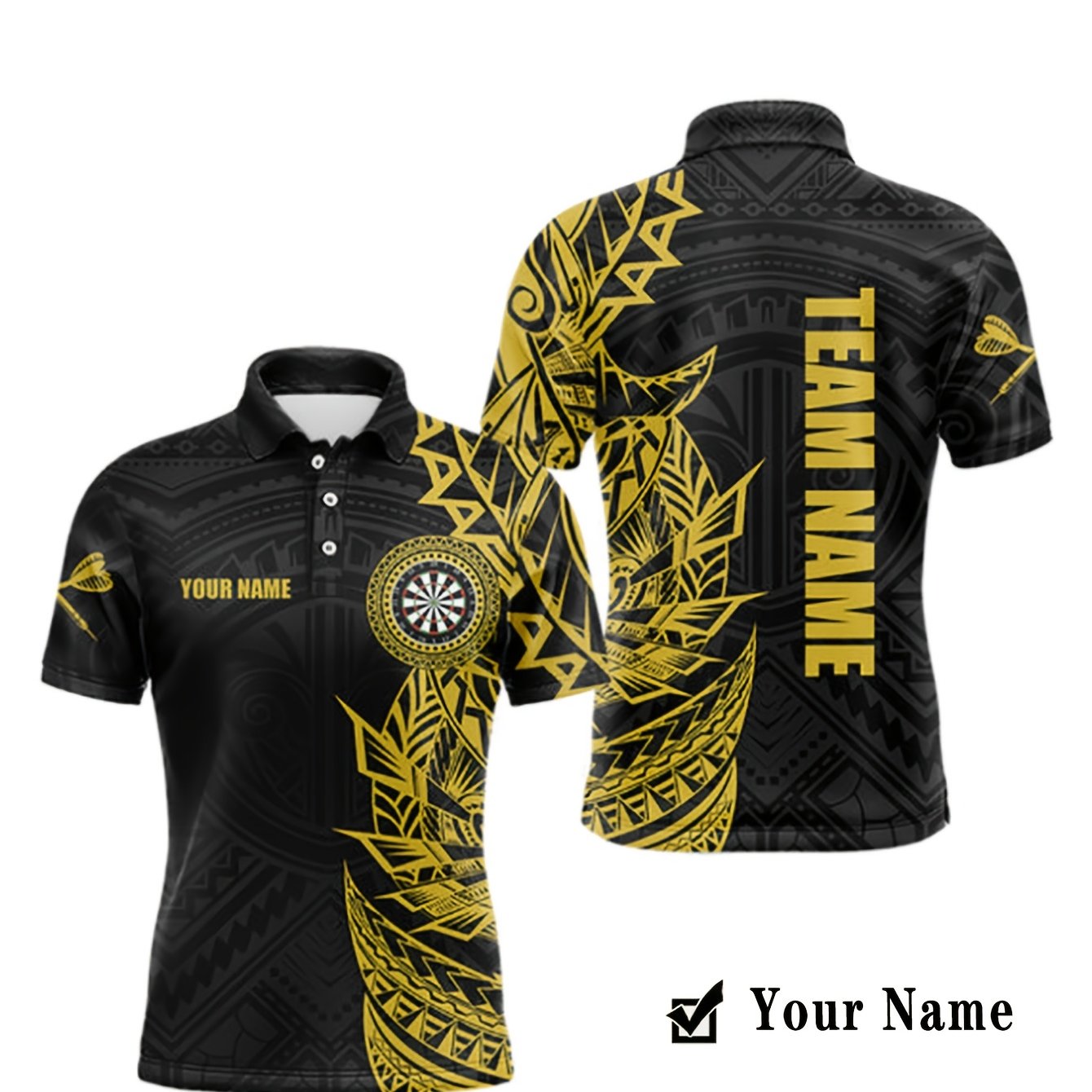 TEMU Custom Size Shirts For Men - Personalized & Name/team Printing, Full-body Printing, Collar, Orders Suitable For Esports Team Uniforms, Corporate