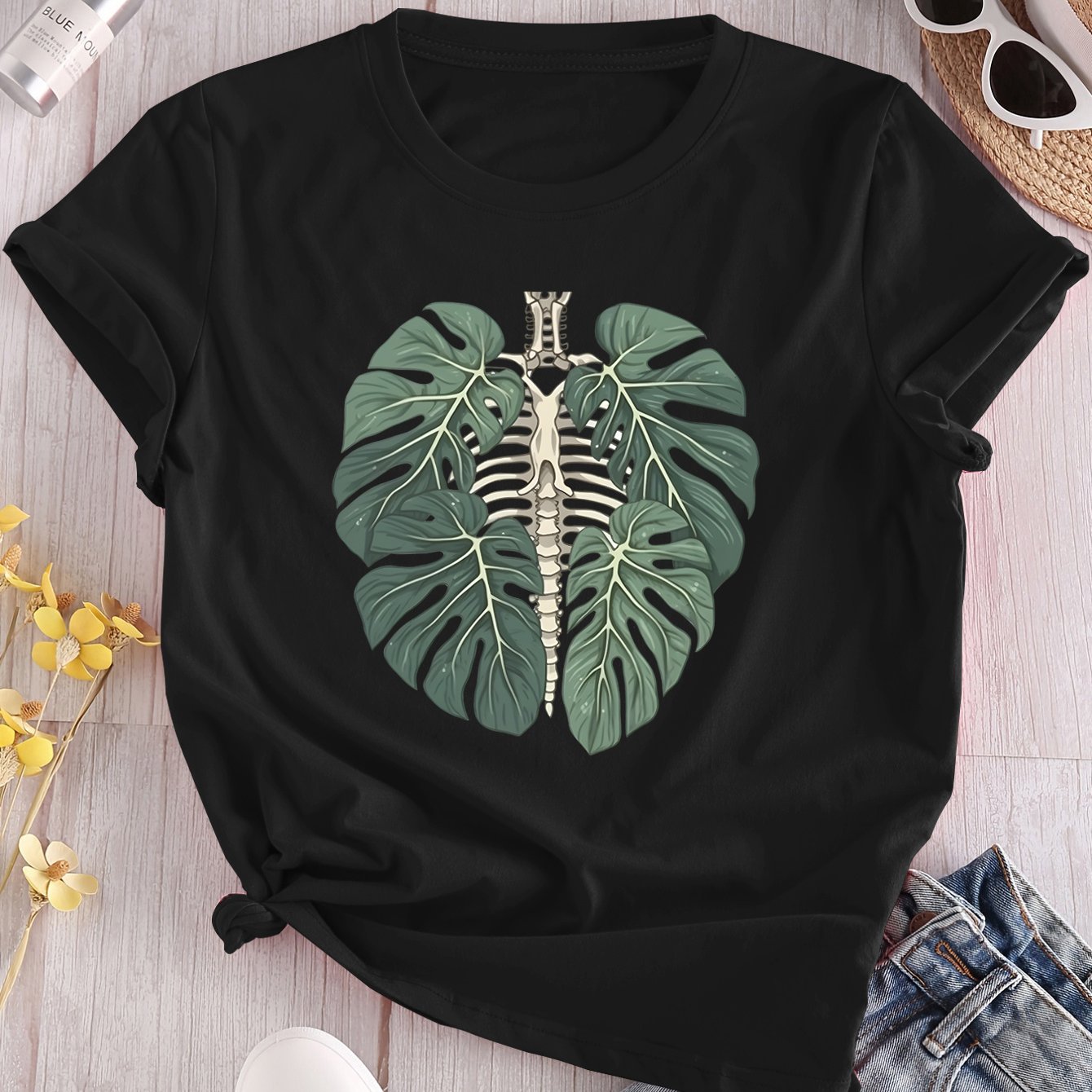 TEMU Couleurs Confortables, T-shirt Corps de Plante Squelette, T-shirt Unisexe , Chemise pour les Passionnés de Plantes, Cadeau pour de , Cadeau pour
