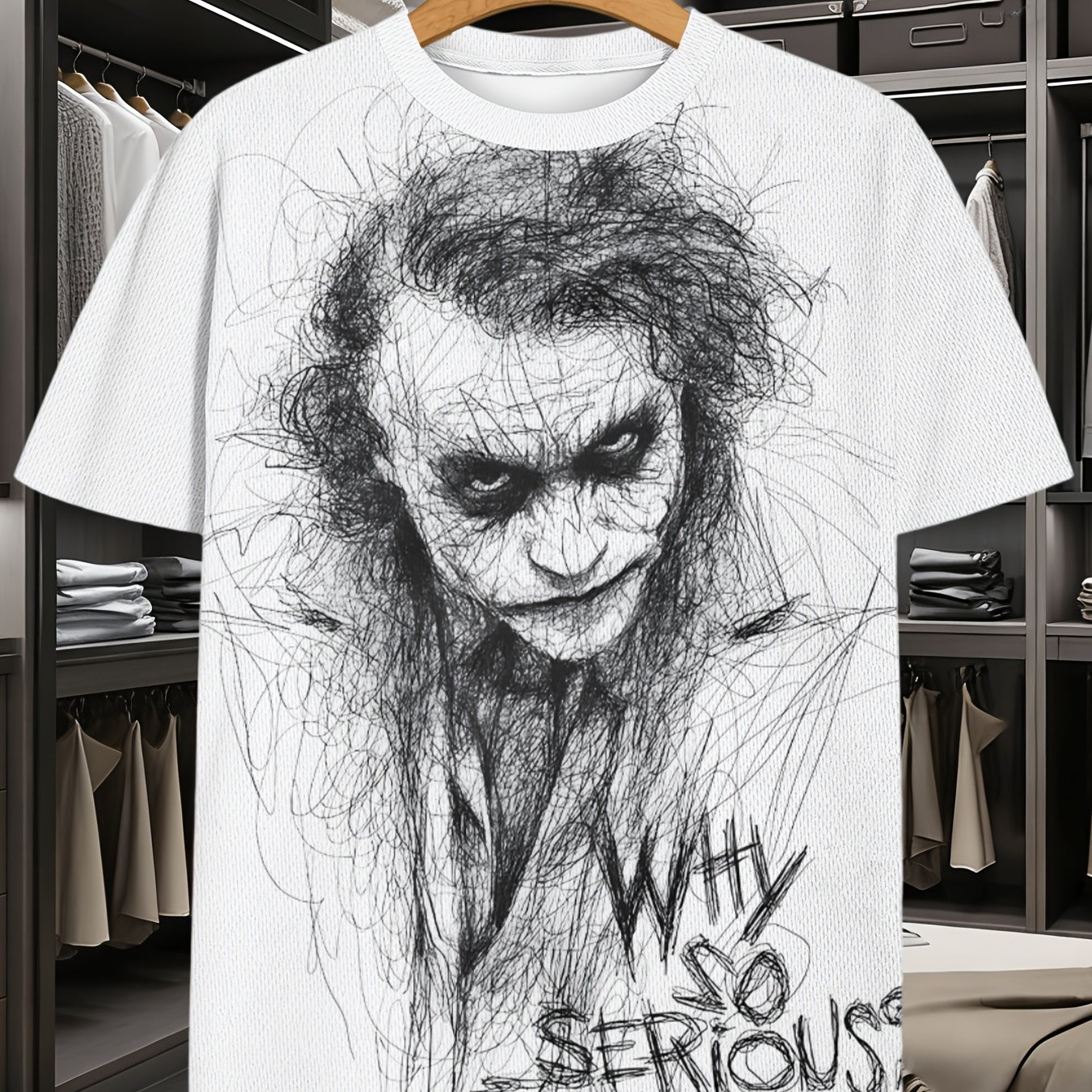 TEMU [warner . Licensed] Wb. Comics.joker. Series Printed Women's And Men's Casual Short-sleeved Shirts, Suitable For Casual Attire And Outdoor