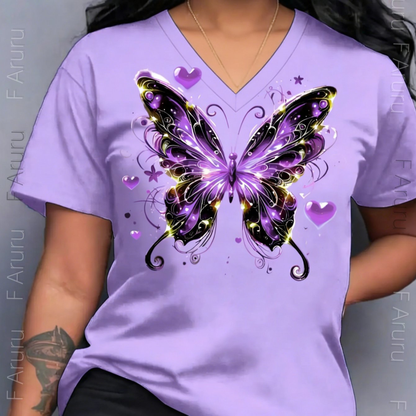 TEMU Fashionable Print T-shirt, Perfect For Home, , Or As A Gift| Ideal For Christmas, Valentine's Day, Etc