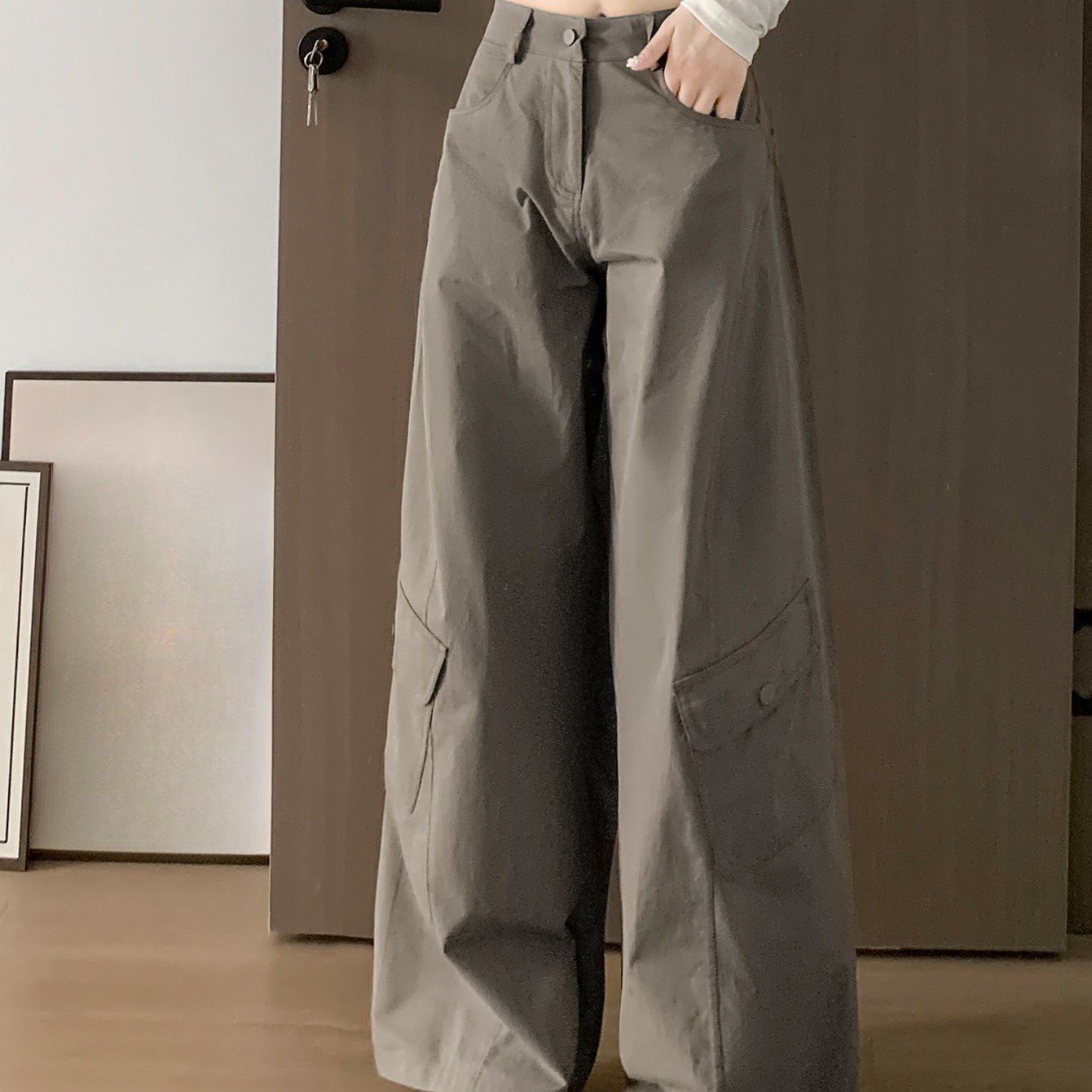 TEMU [韓国ファッション、秋冬ウェア] レディース秋ボトムス：パンツ＆カーゴパンツ、オフィスカジュイルに最適なゆったりフィットスウェットパンツ/ジョガー、職場でのスウェア、レディースカジュアルパンツ＆ホームウェア