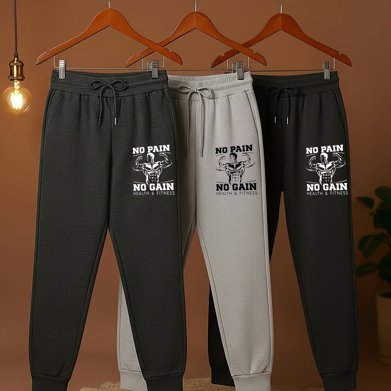 TEMU 3-pc Of Men's Casual Sweatpants, Formal Fit, Suitable For , Providing A Sophisticated Style