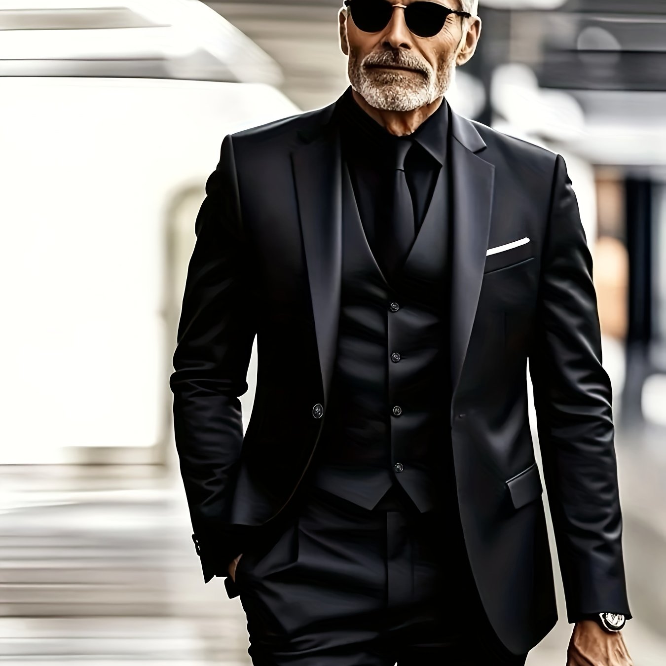 TEMU Men's Suit Set, 3pcs Blazer, Vest And Trousers, Business Casual, Fashionable And Elegant, Premium Men's Wear, Suitable For Weddings, Business,