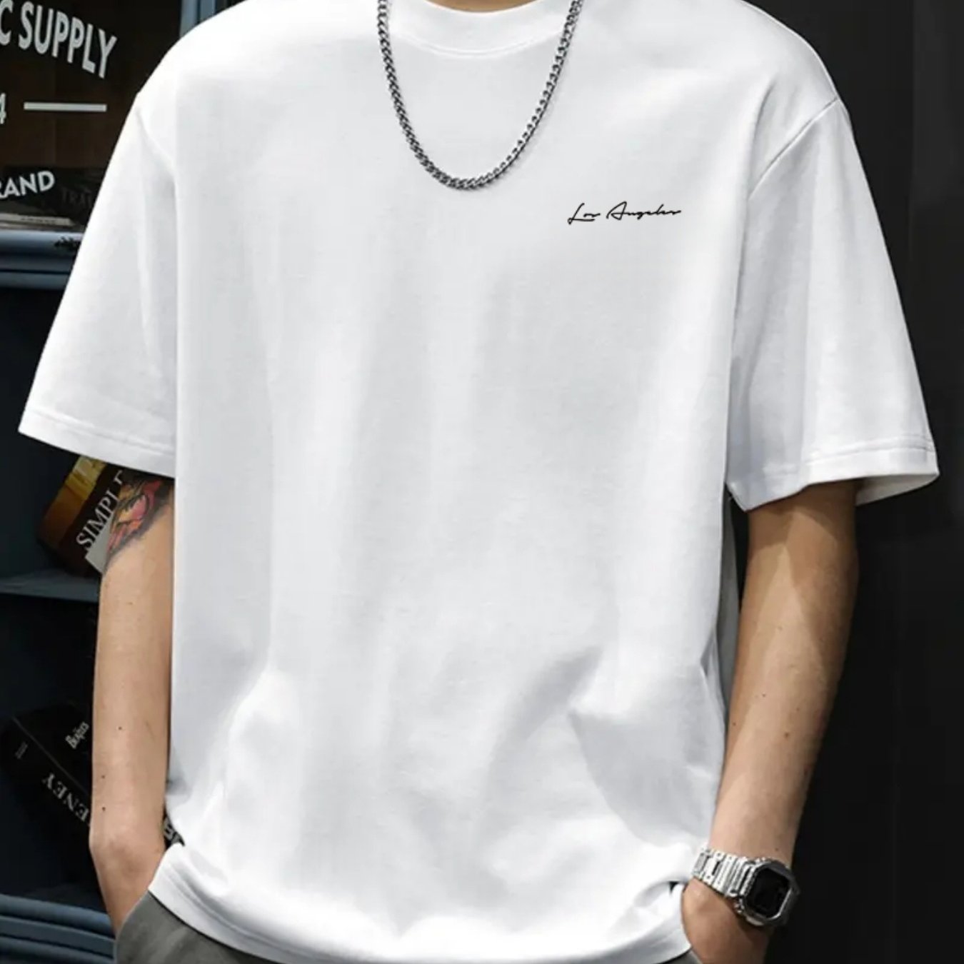 TEMU New Summer Simple Printed Trendy Casual Short-sleeve T-shirt, Versatile And Comfortable Round-neck Top, Men's Outdoor Short-sleeve Casual