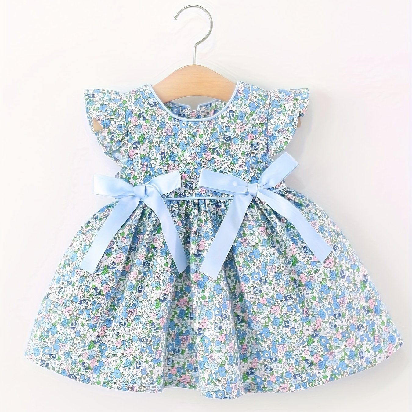 Image of Summer Girl Dress For Newborns, Sleeveless, Round Neck, Bowknot, Toddler Dress, Comfortable Breathable, Infant Children's Clothing For 0-4 Years Old
