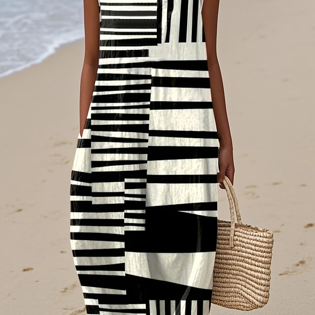 Summer And Autumn Fashion Beach Women's Sleeveless Vest Dress With Casual Design For Everyday