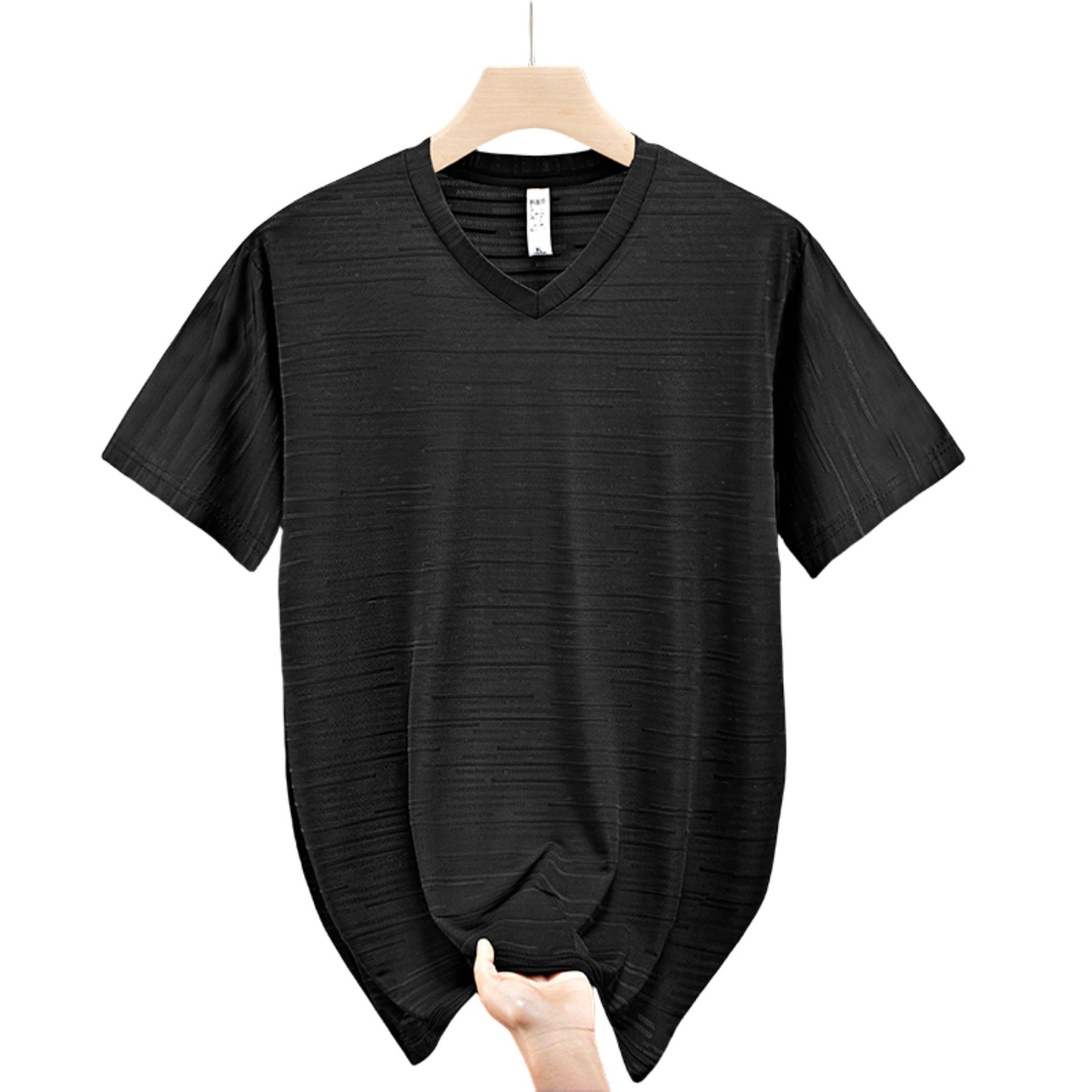 TEMU Large Men's Short Sleeved T-shirt, Thin, Oversized, Loose Half Sleeved, V-neck, Short Sleeved T-shirt, , Casual Sports Top, Plus Size