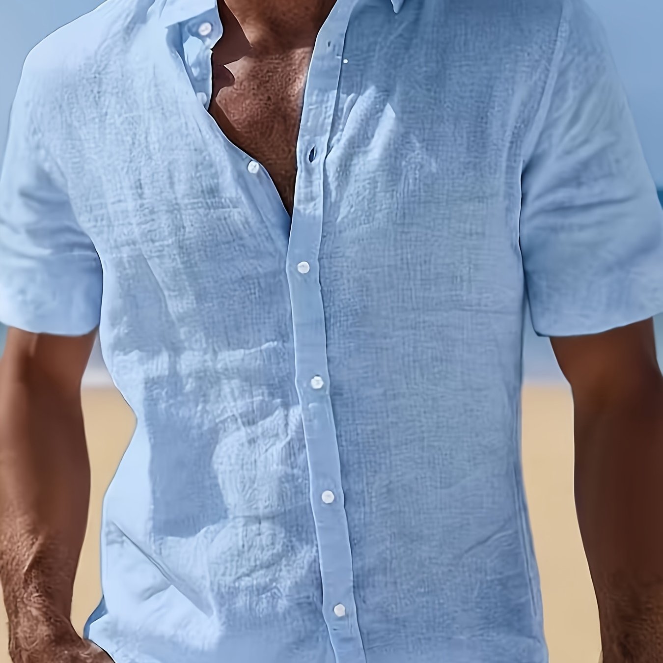 Image of Plus Size Men's Shirt Summer Shirt Beach Wear Button Shirt Vacation Short Sleeve Summer Clothing Apparel, Plus Size