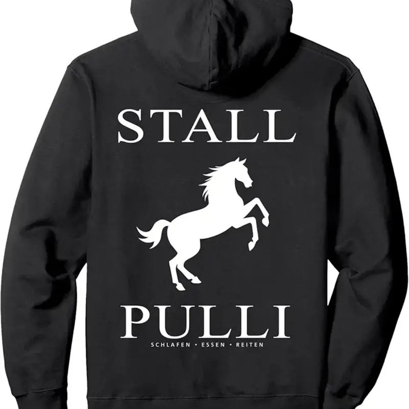 Image of Men's Heavyweight Hoodie With German Equestrian Print | Horse & Horse Riding Design, Kangaroo Pocket & Drawstring, 310g, Crew Neck, Regular Fit, , Perfect For Fall/winter