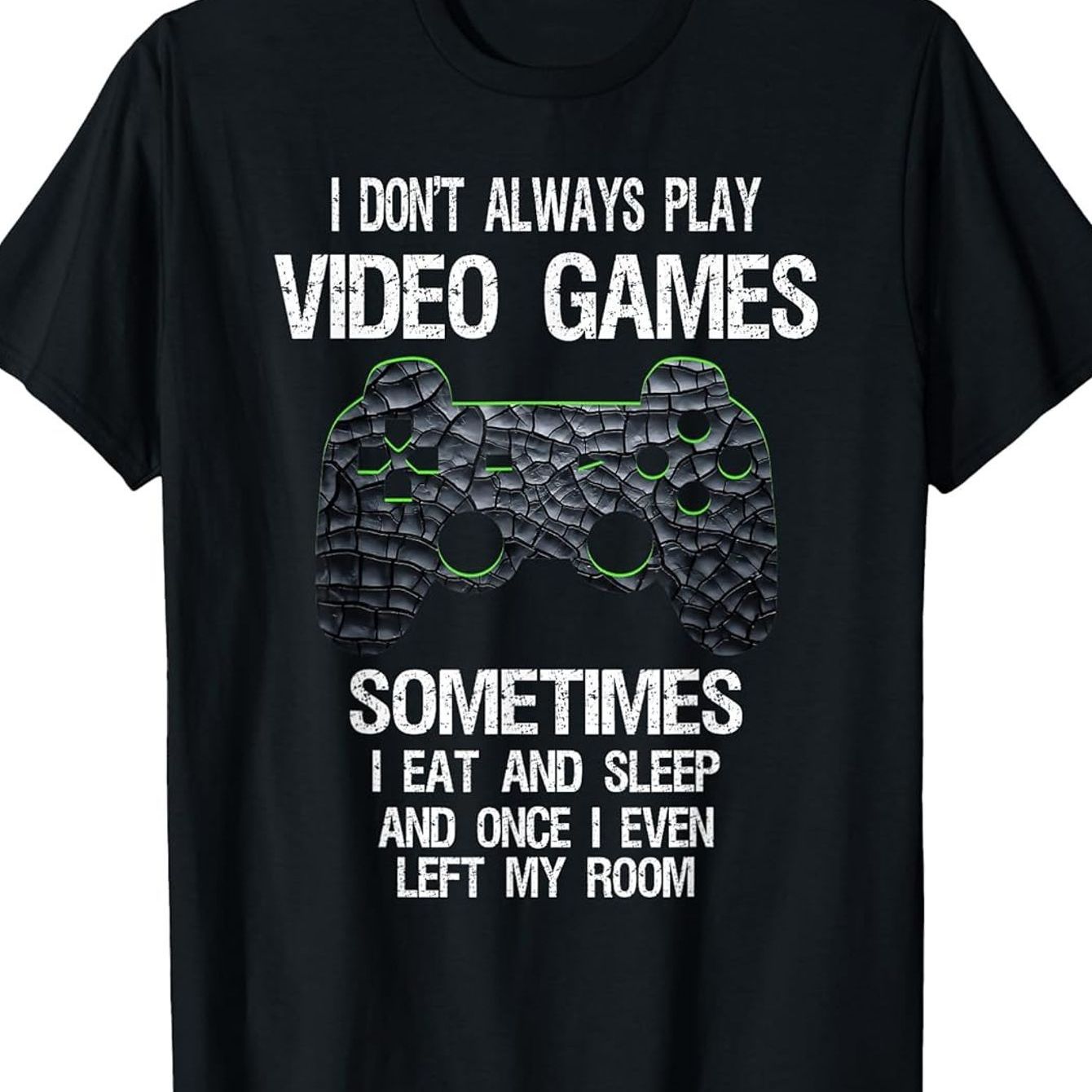 TEMU Men's Funny Video Games Saying T-shirt - " Play Video Games... & Sleep" Gamer Tee - Soft Cotton Crew Neck Shirt With Ps4/pc Controller Graphic -