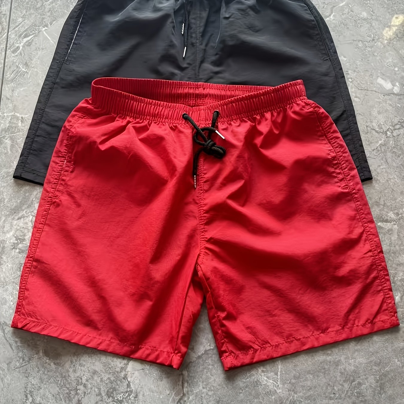 TEMU Men's Summer Beach Shorts, Large Size, Quick-drying, Loose-fitting, Thin, Five-point Length, Stylish And Trendy, Suitable For Sports And Casual