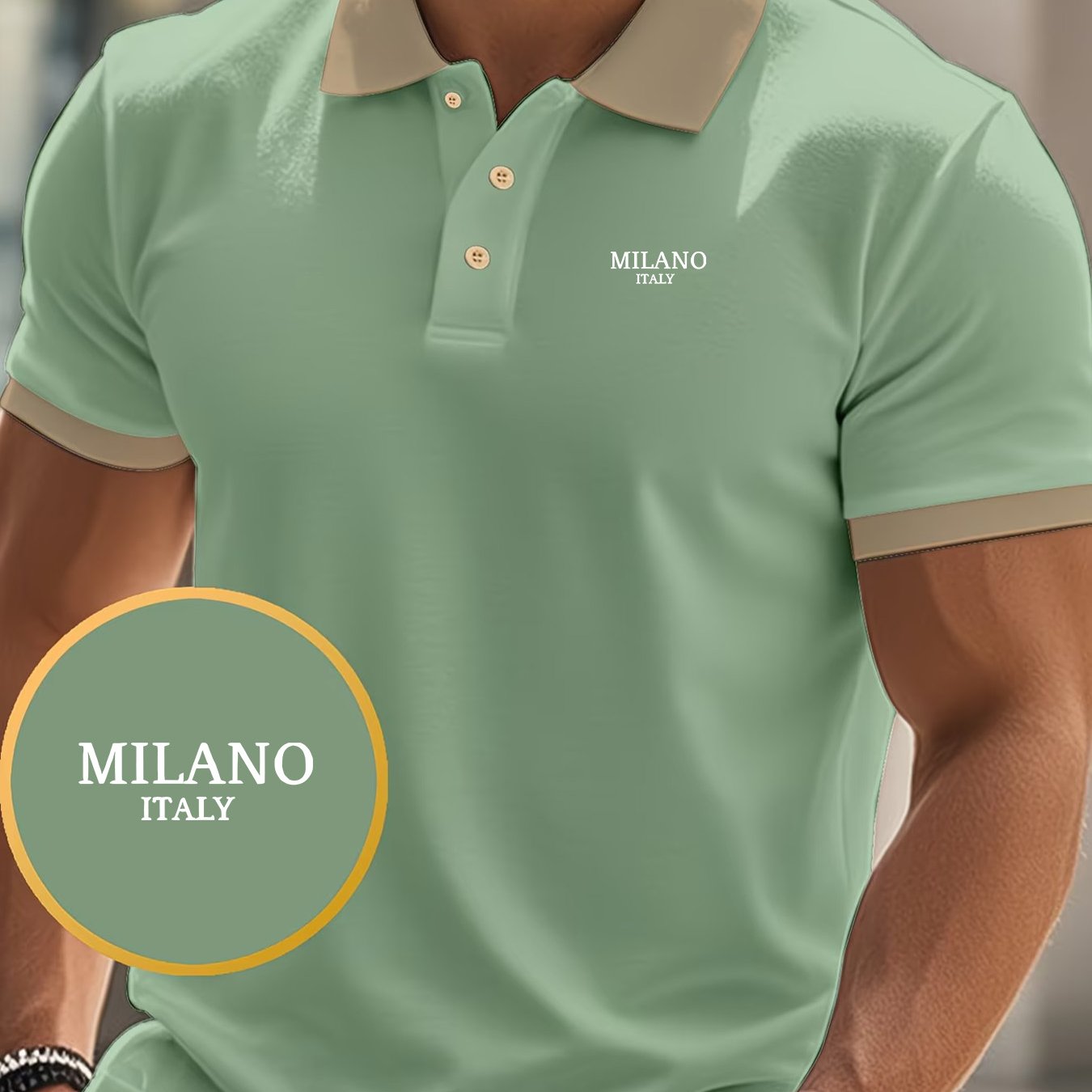 E-shop Herren Klassisches Polo-Shirt mit Print, strapazierfähig und langlebig, geeignet für Workouts, elastisch und atmungsaktiv, Kurzarm-Design für