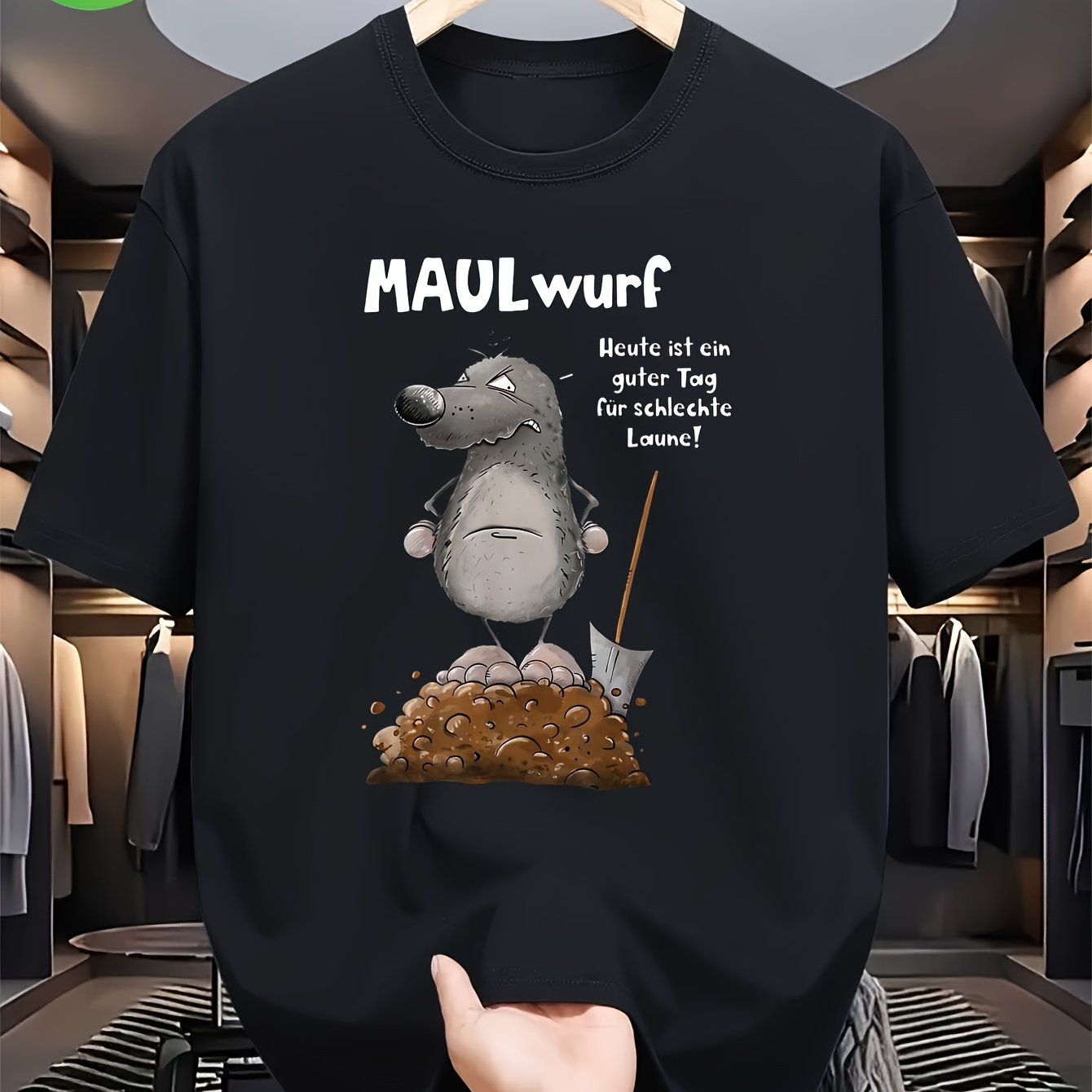 Image of Funny No Mole Pun T-shirt For Men, Plus Size