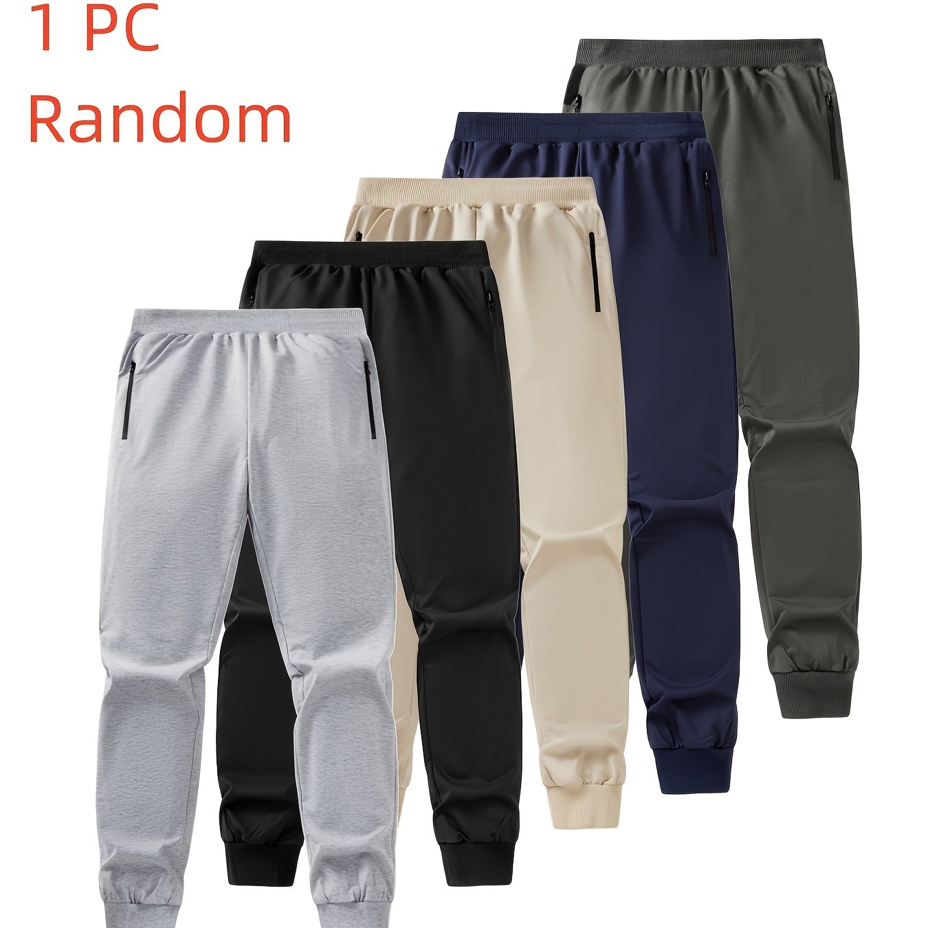 1 Random Boys' Long Pants Medium/large Size Sports Trousers 's Zip-up Casual Spring/autumn Outing Pants, Perfect For Outdoor