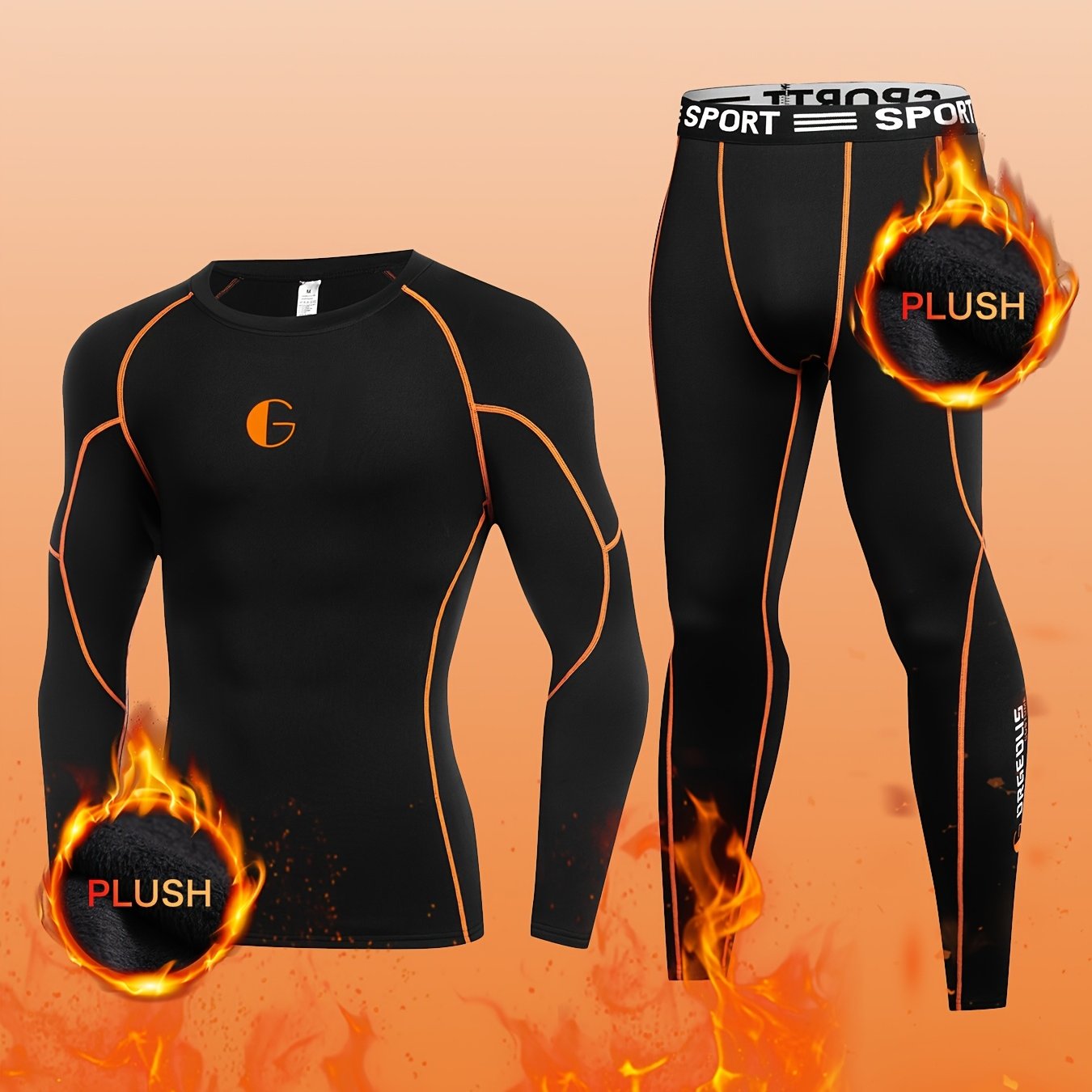 E-shop Frühlings, Herbst- und Winter-Warmes Oberteil- und Unterteil-Set, Basislayer, Herren-Thermounterwäsche, Fleecegefüttertes Herbsthemd und Hose,