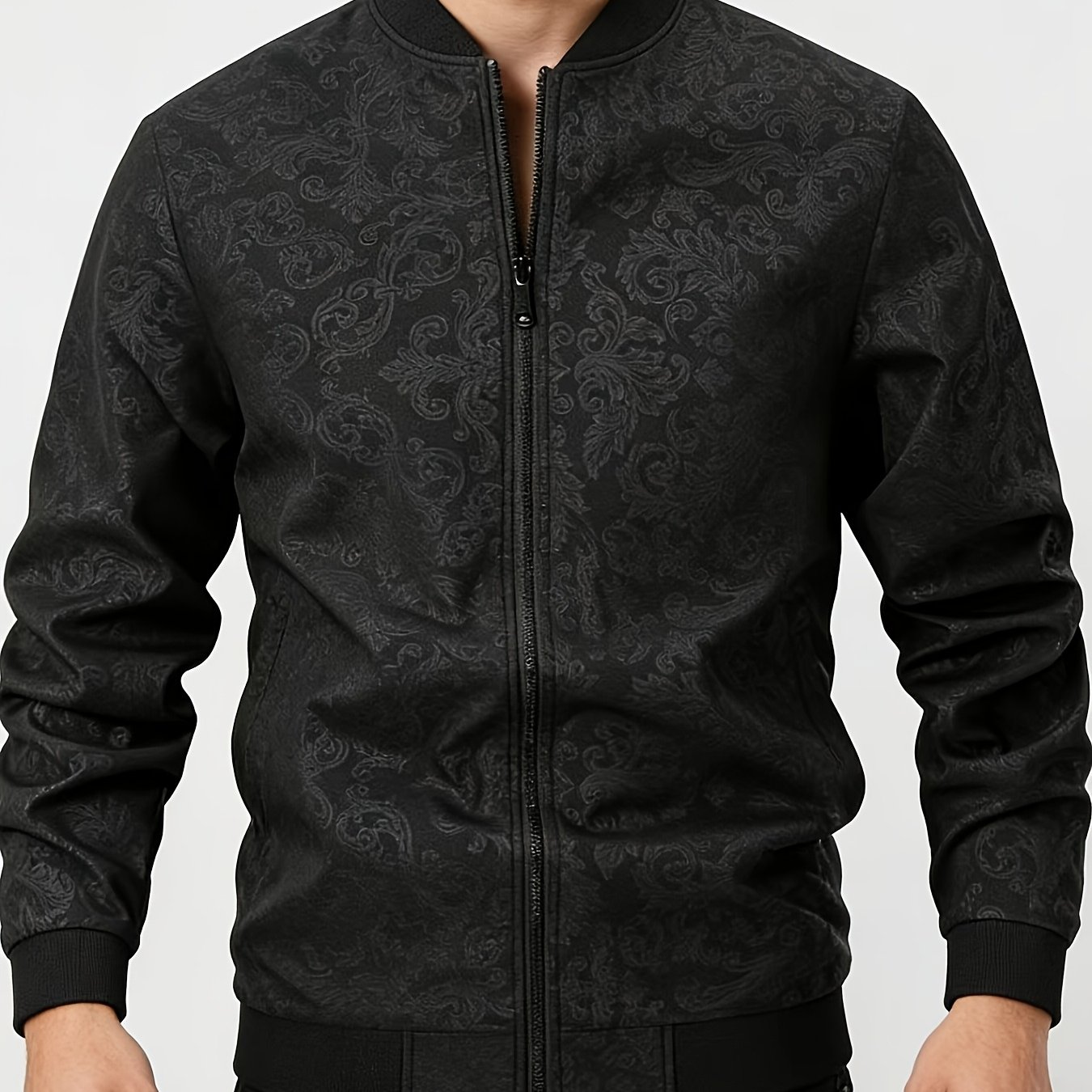 E-shop Herren Bomberjack mit Phönix-Print, Reißverschluss, Baseballkragen, winddicht für Outdoor-Bekleidung im Frühling und Herbst, lässige
