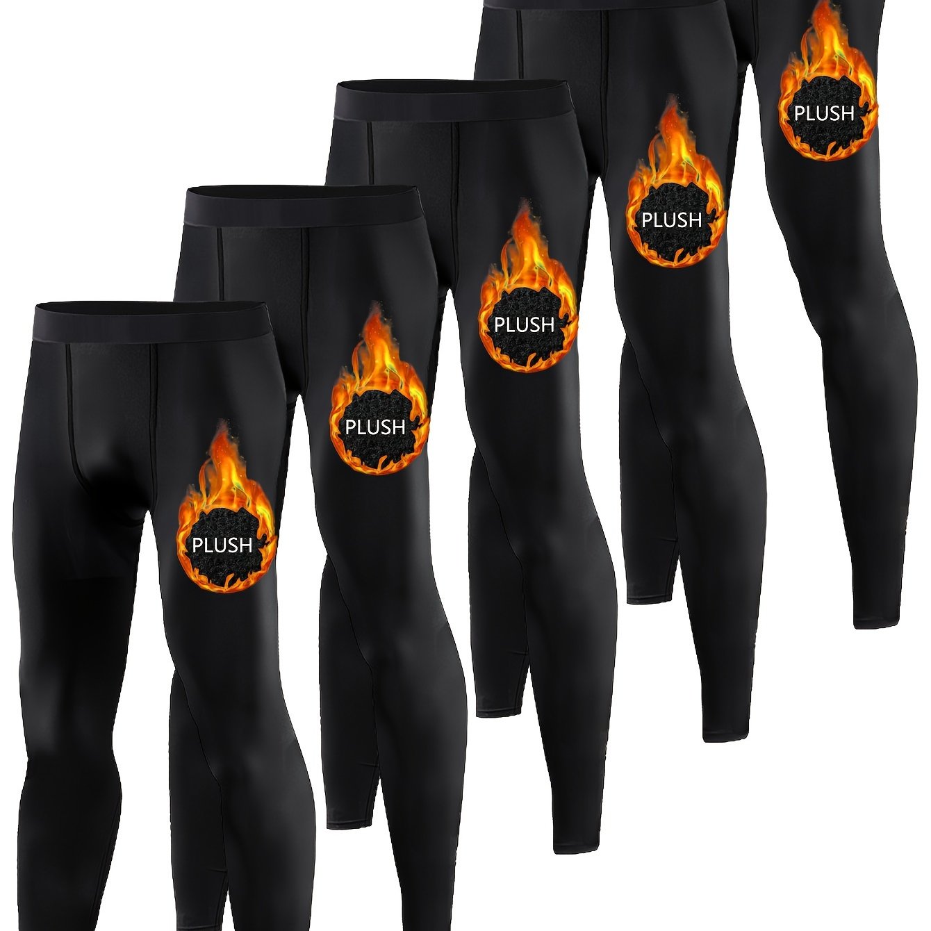 5pcs Thickened Thermal Men's Compression Pants, Ideal For Fitness Workouts And Running, Women's Outdoor Tight-fitting Thermal Underwear Pants