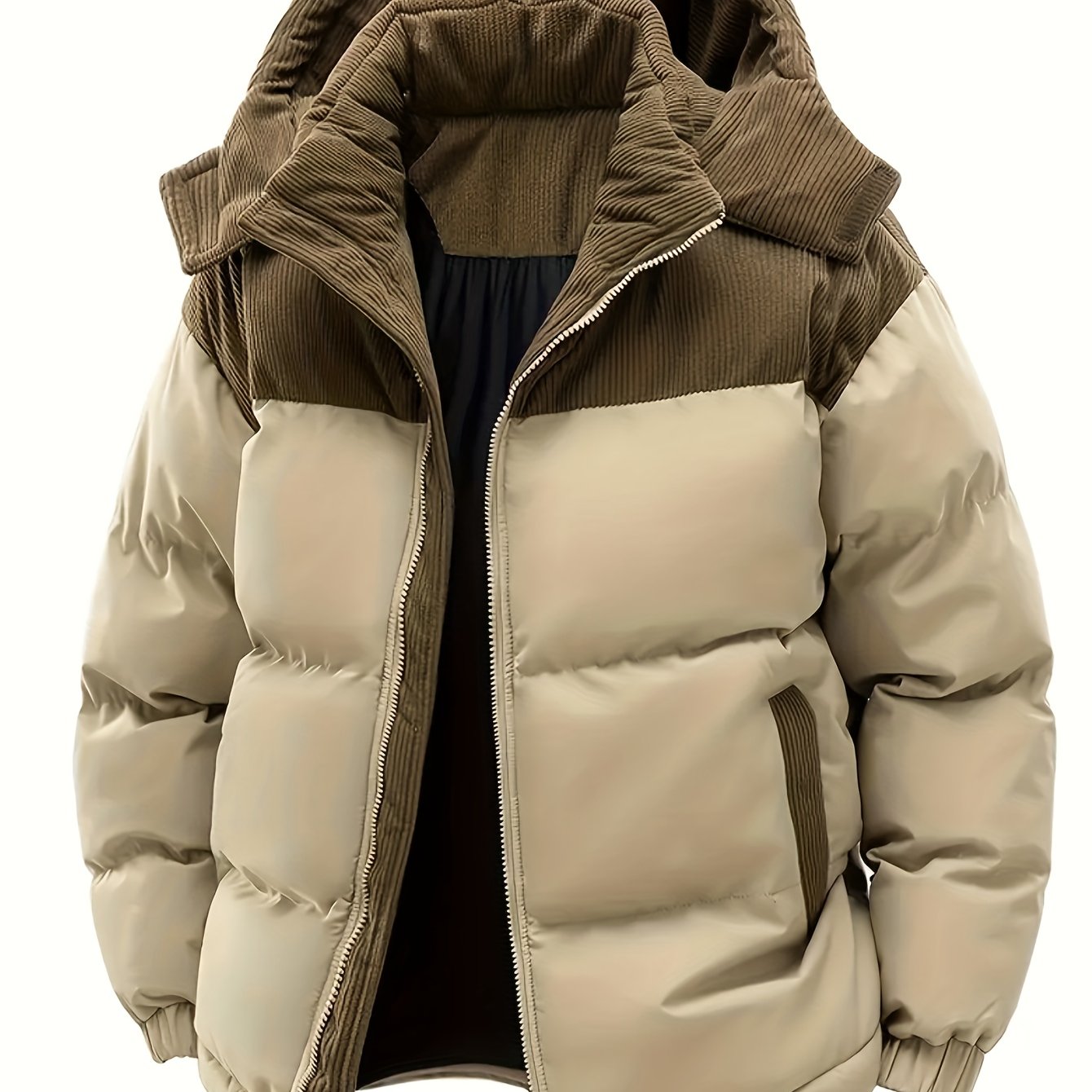 E-shop Herren Winterjacke dick - Warme winddichte Kapuzenjacke, gefüttert für kaltes Wetter, Outdoor-Aktivitäten - Geeignet für Jugendliche Erwachsene,