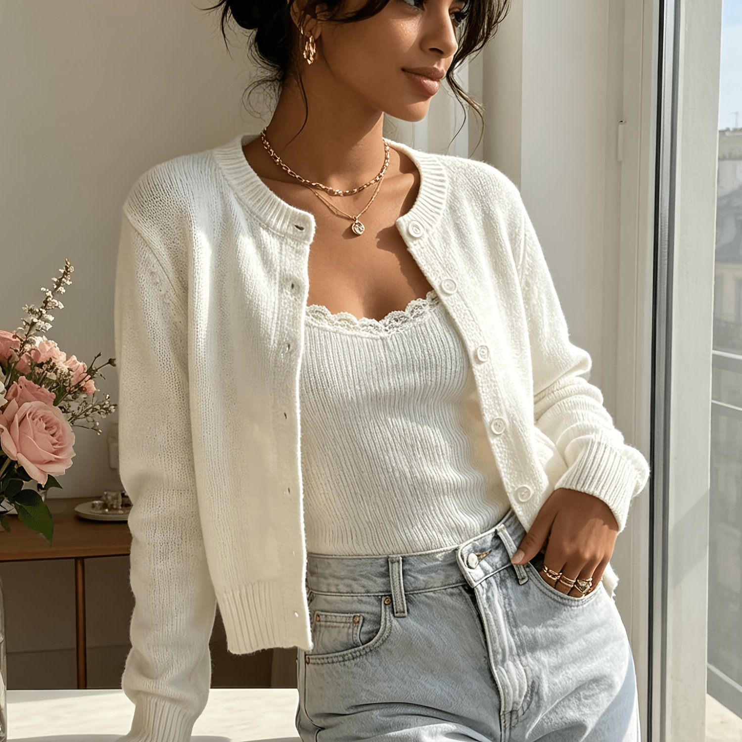 TEMU Autumn Casual Women's Cardigan