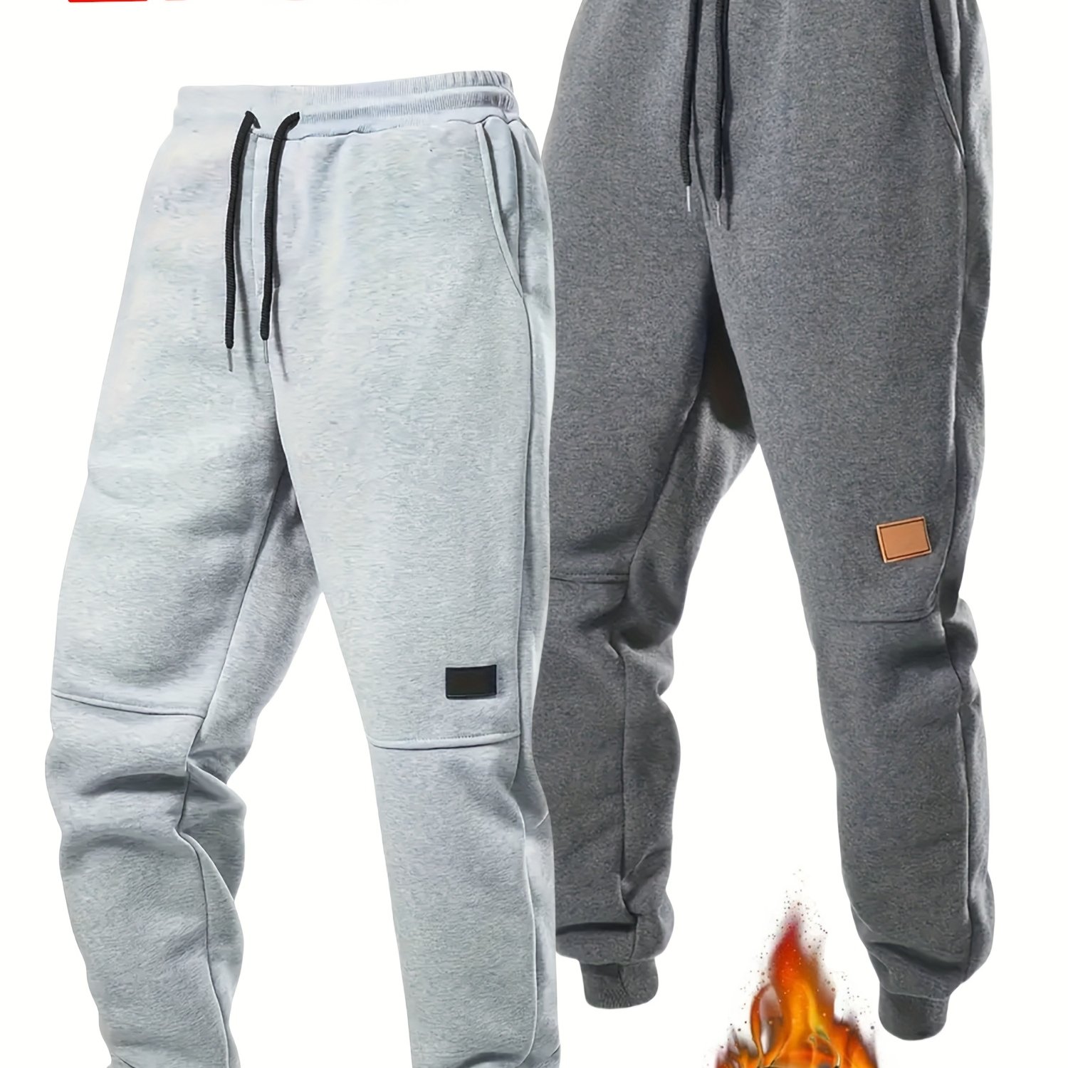 Image of Set Of 's Cozy And Soft Casual Athletic Trousers, Featuring An Elastic Waist With A Drawstring, Fit - Made From Lightweight And Material Ideal For Gym, Sports, And Everyday Use