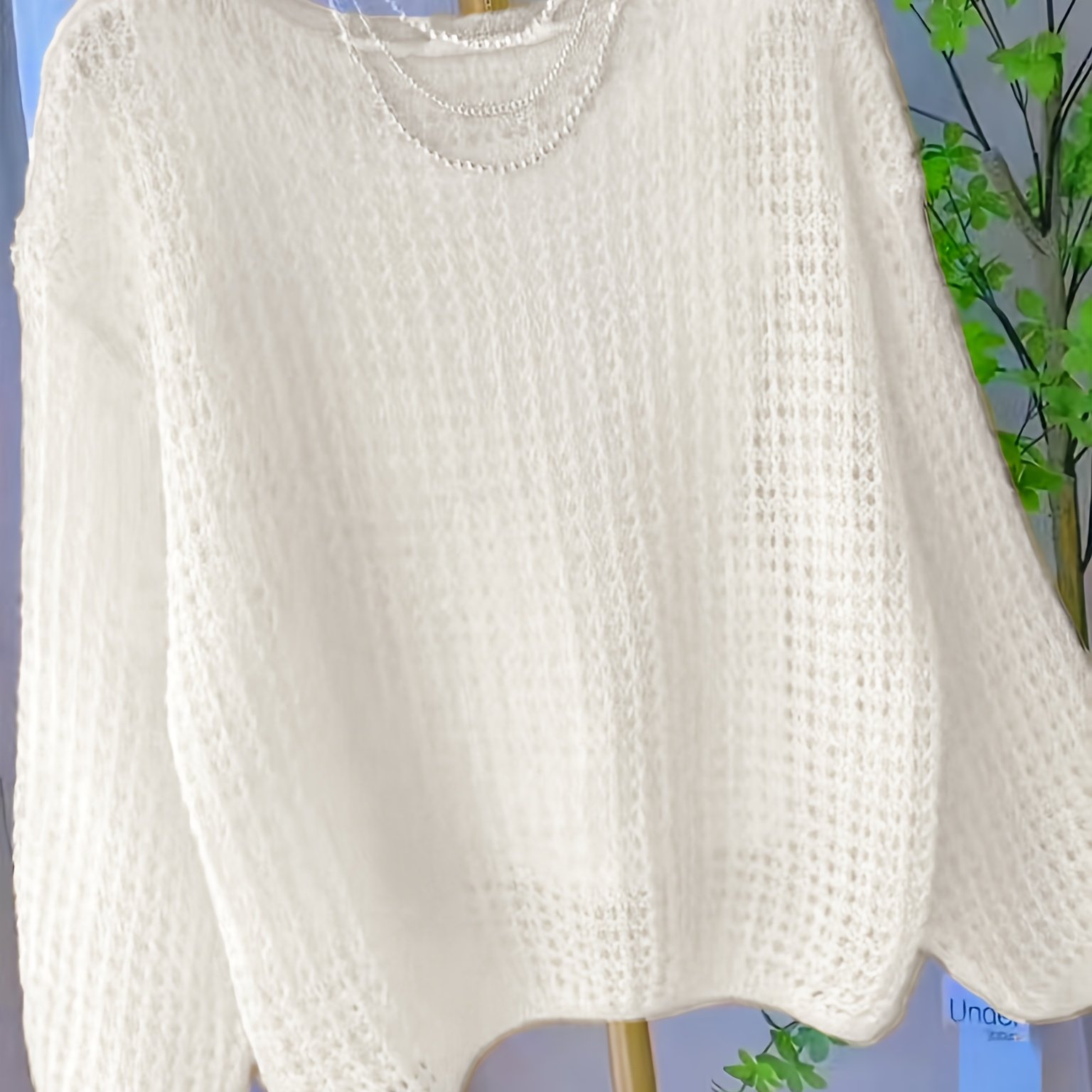 TEMU Nouveau pull tricoté à une épaule et de couleur unie pour femme, printemps/été, chemise de couverture décontractée