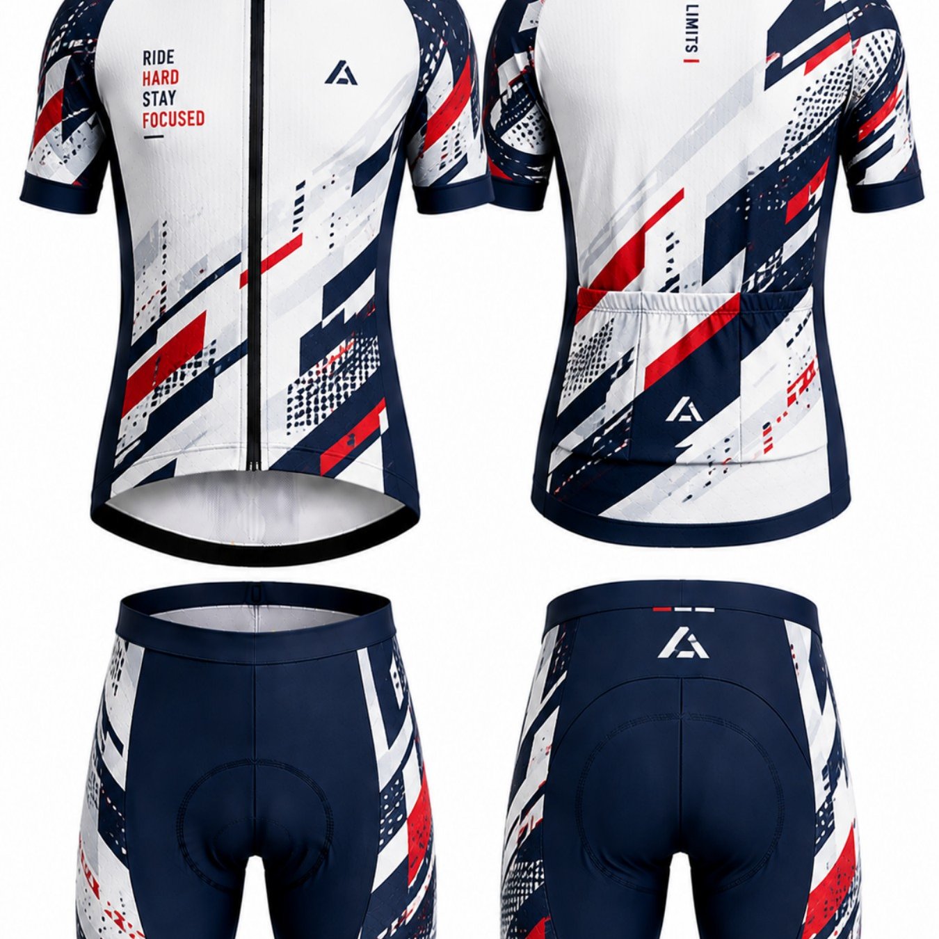 Image of 2pcs Men' Short Sleeve Cycling Suit - Quick-dry Moisture-wicking Breathable Jersey & Shorts, Lightweight Stretchy Athletic Outfit Suitable For Road Mountain, Gym Training,, Outdoor Activities