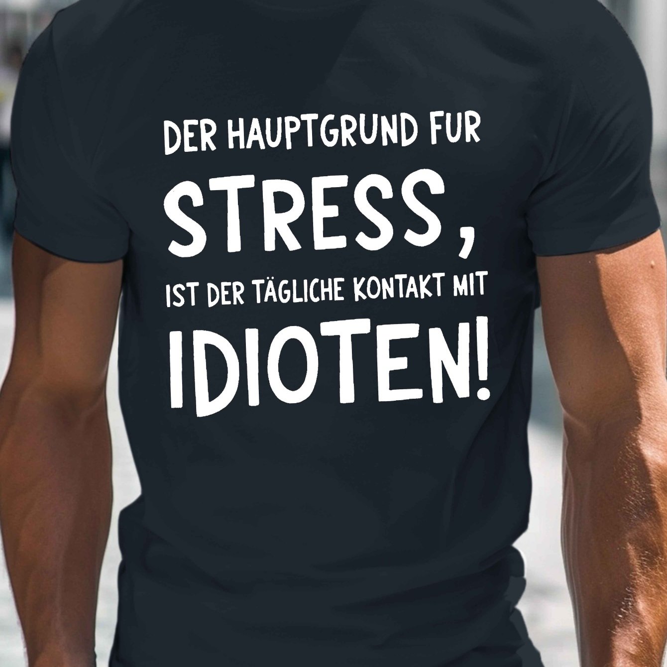 E-shop Der Hauptgrund für Stress: Herren Casual Rundhals Kurzarm T-Shirt für den Sommer, PLUS SIZE