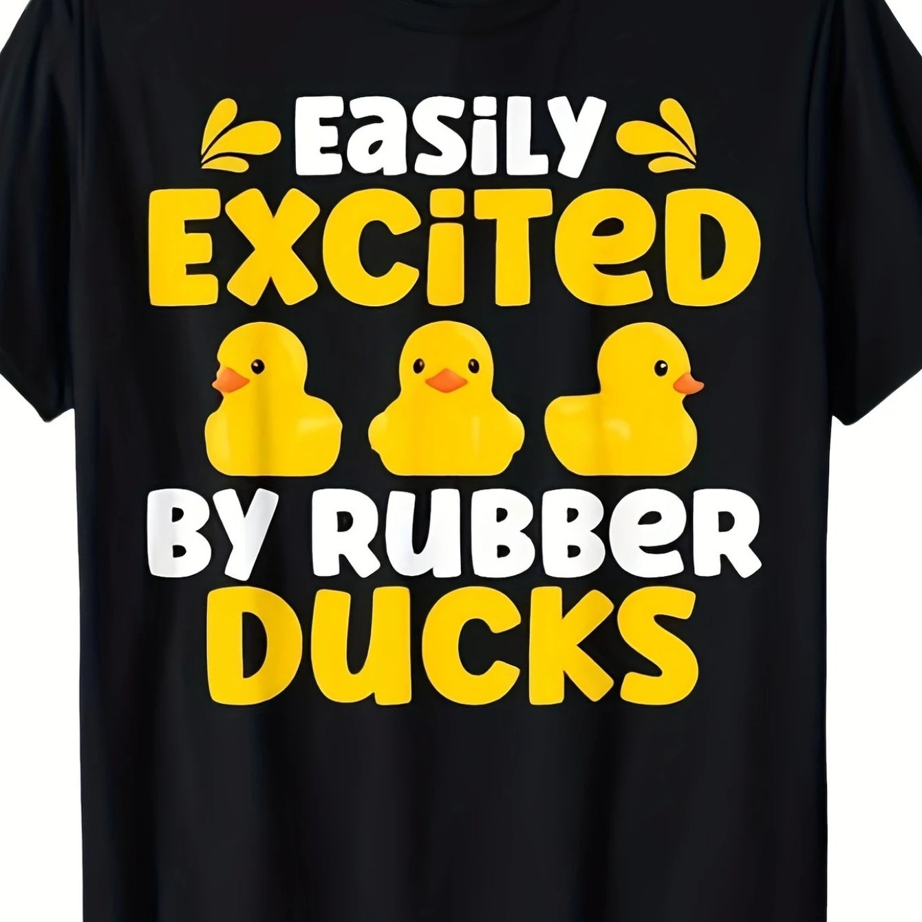 TEMU Men's And Women' Fashion T-shirt Fun Rubber Duck Pattern Printed T-shirt, Men's Jumper, Summer Casual Short-sleeved T-shirt