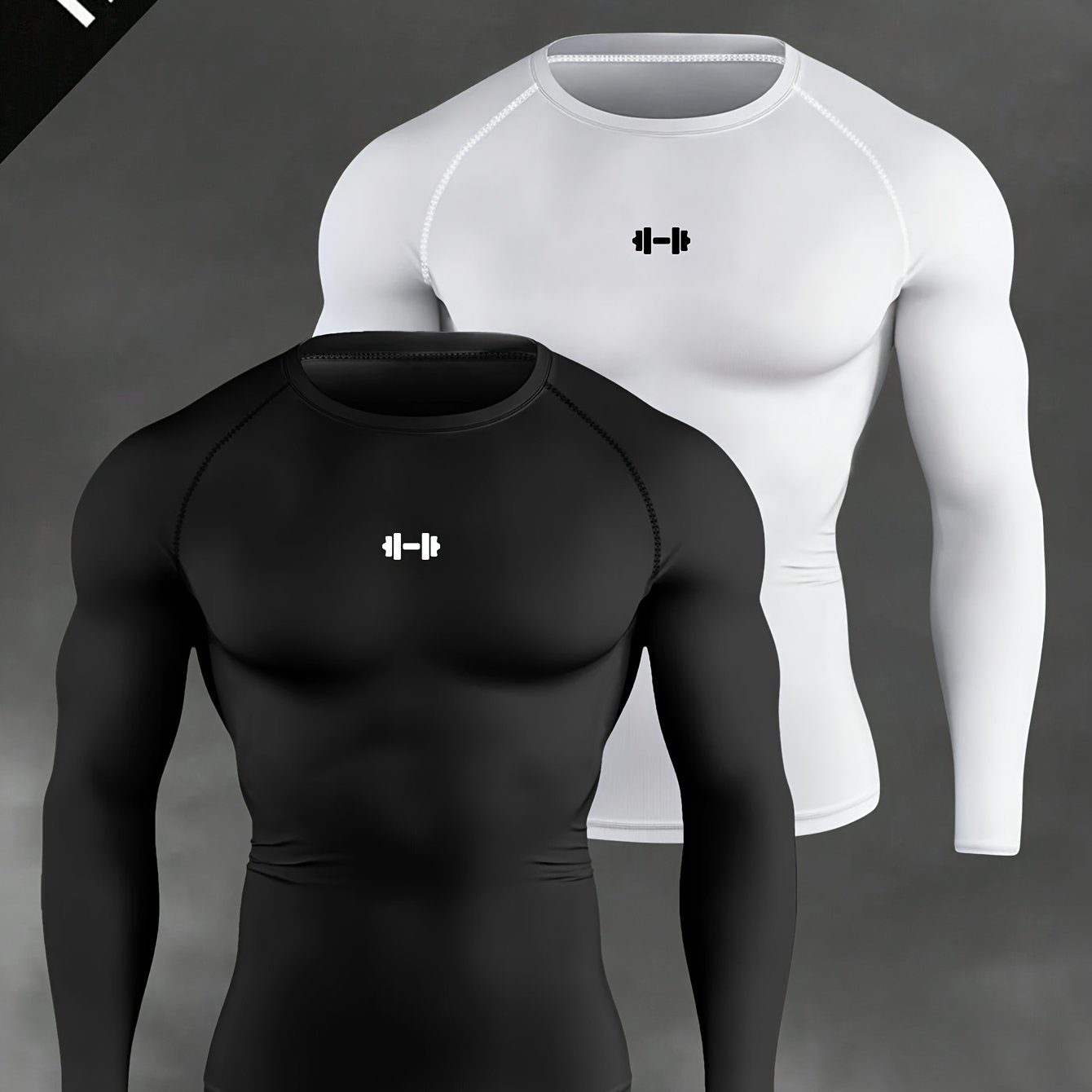 1pc Men's Athletic T-shirt, Sporty Body-hugging Fit With High Elasticity, Crew Neck, Long Sleeve, Suitable For Hiking, Jogging, Cycling, And Workouts