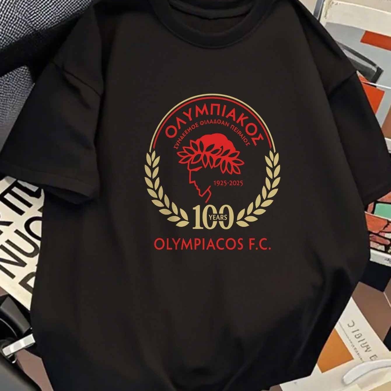 Men's F.c. Official Soccer Jersey - Black With & Team , Relaxed -season Cotton Shirt For Casual & , Fan Apparel, Comfortable Breathable Fabric, Iconic Design, Short Sleeve R