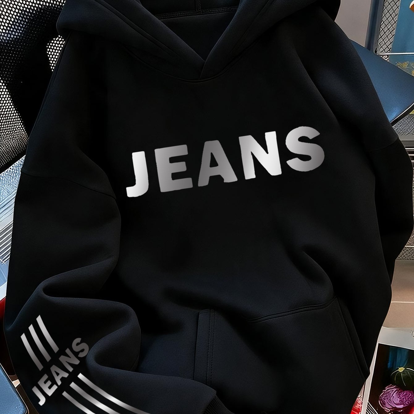 TEMU Women's Slim Fit Artistic Gradient Letter Stripe Pattern Printed Hoodie - Fashionable And Comfortable Non-zip Jacket, Casual Athletic Wear,