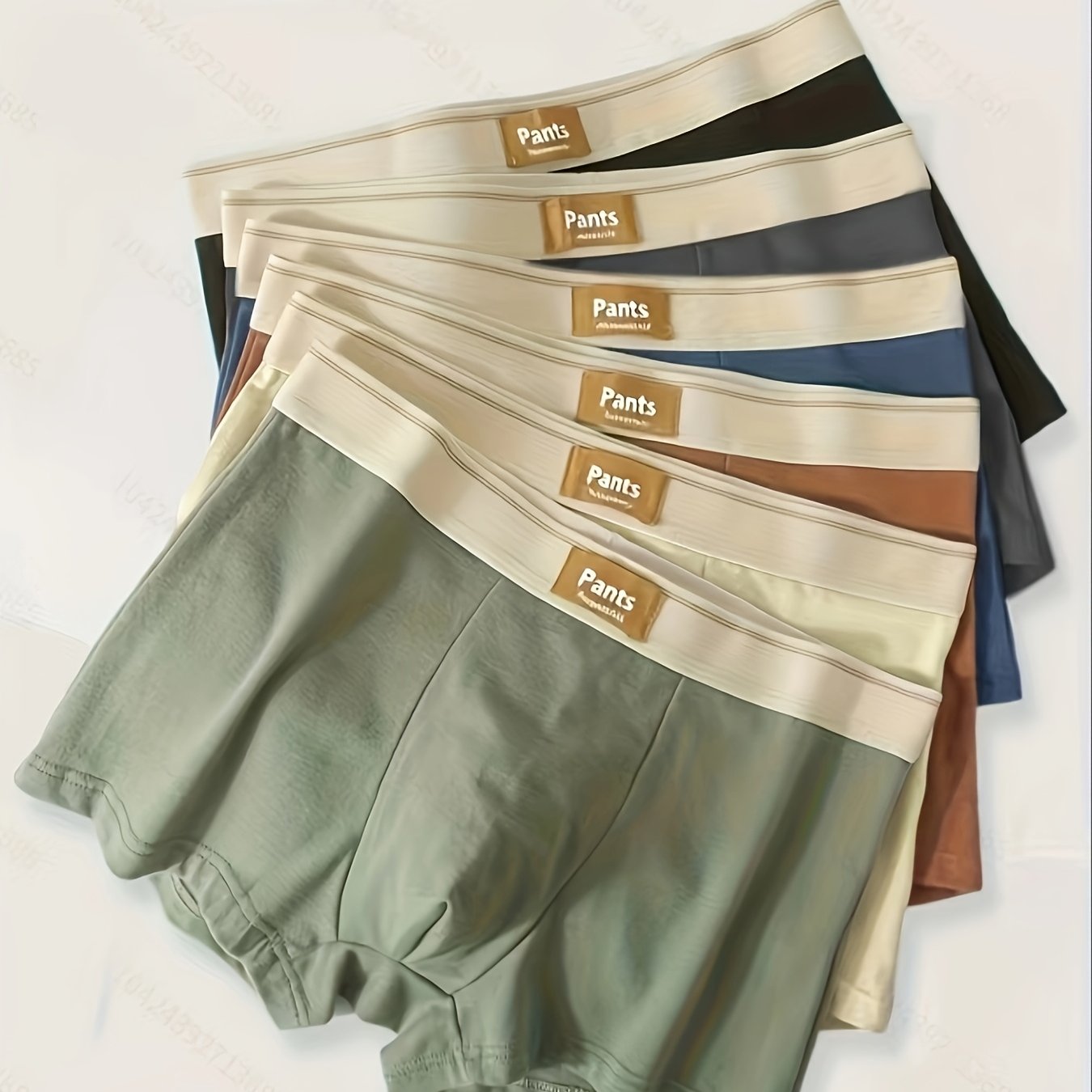 TEMU Random -pc Men's Boxer Shorts, Breathable & Comfortable, 95% Cotton, 5% Spandex, Medium Elastic Knit Fabric, Perfect For Casual Wear