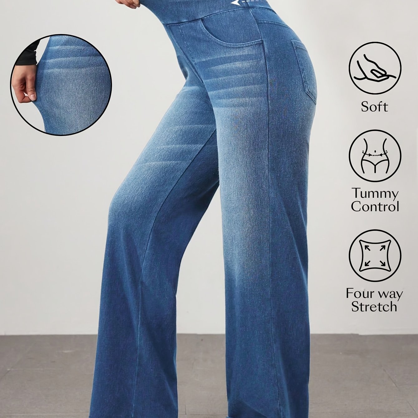 Women's Loose Wide-leg Elastic High-waist Stretch Comfortable Temperament Elegant Women's Trousers