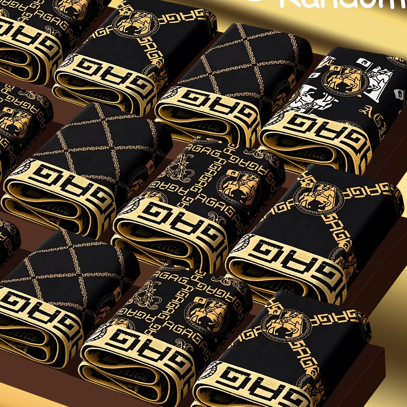 TEMU Brovanic 10pcs Assorted Pc Men' Luxury Patterned Boxer Briefs - Luxurious, Fashionable, And Trendy Wear, Soft, Comfortable, And Breathable, For