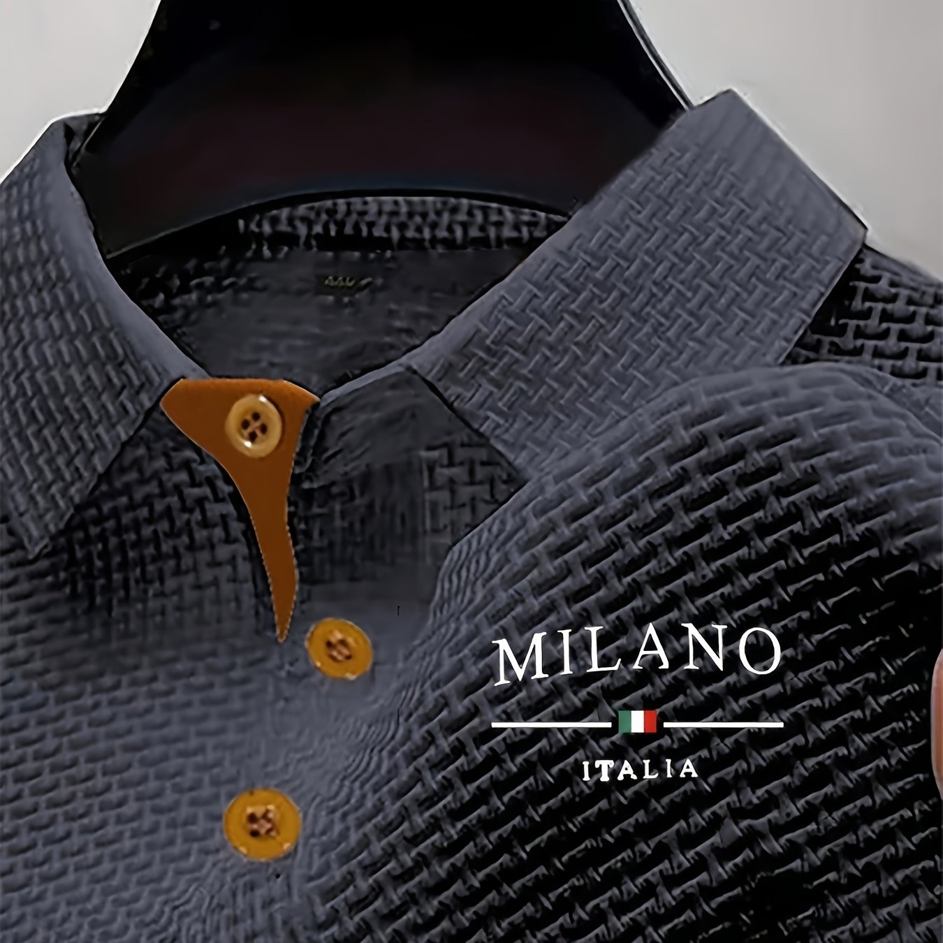 TEMU Men's Lightweight Soft Shirt With " Italia" Lettering - Breathable Summer Casual And Business Wear, Regular Fit, Soft And Breathable, Button-