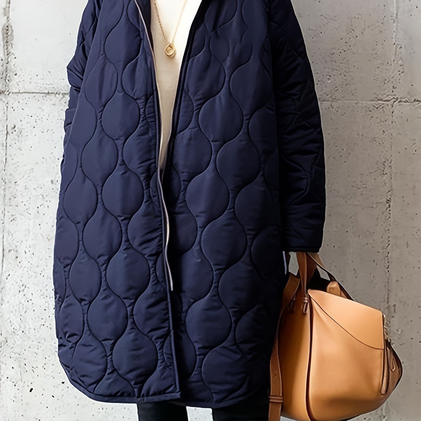 TEMU 【商品名】秋冬 韓国風 ルーズ ファッション ロング ト ジャケット レディース コート
