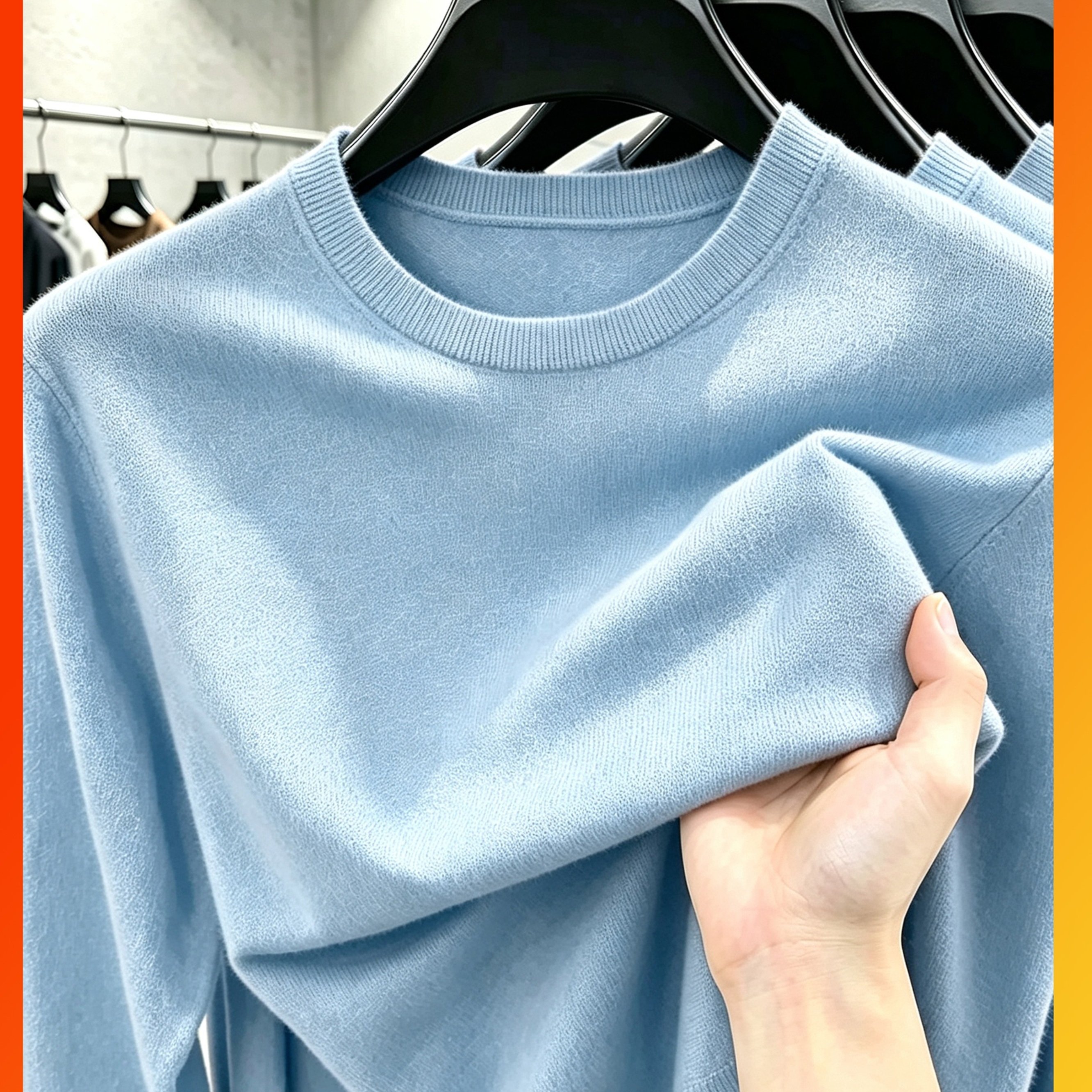 Image of Men's Round-neck Knitted Shirt, Soft And Skin-friendly, No Pilling, Thin Sweater For Autumn And Winter, Suitable For Commuting And Leisure, Long-sleeve Base Shirt, Suitable For Inner Wear