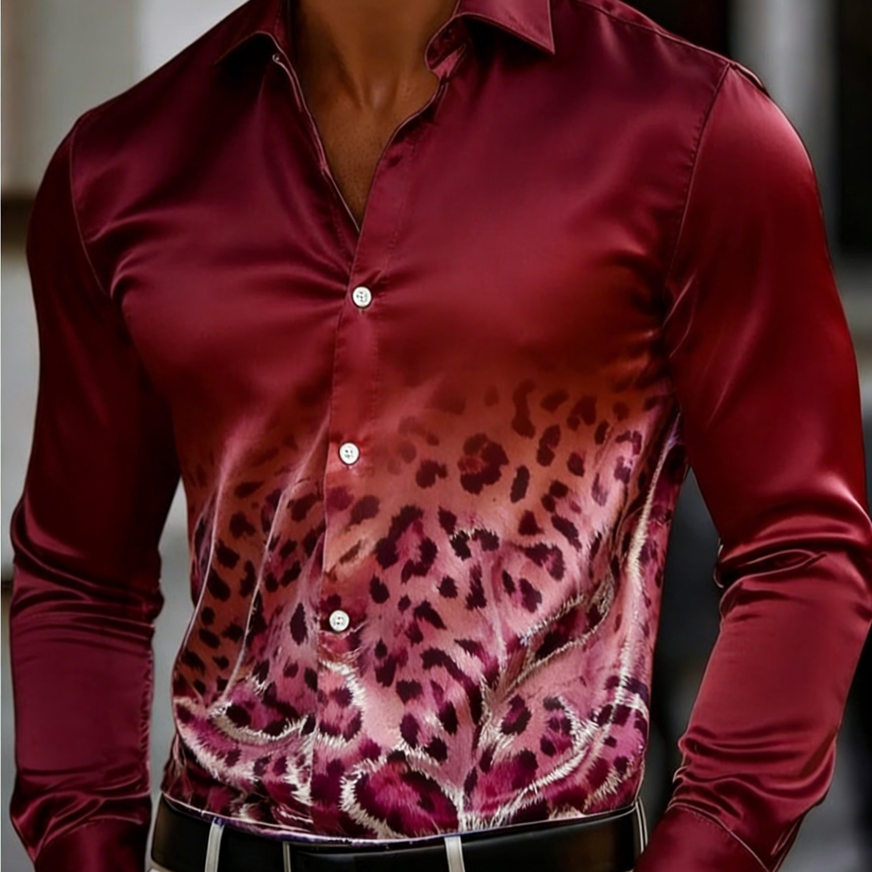 Image of Men's Luxury Lapel Shirt- European& Suitable Casual, Business, Weddings Washable Lapel Collar Shirt Valentine's, Spring/autumn Formal Wear Parties, Everyday& Evening Occasions