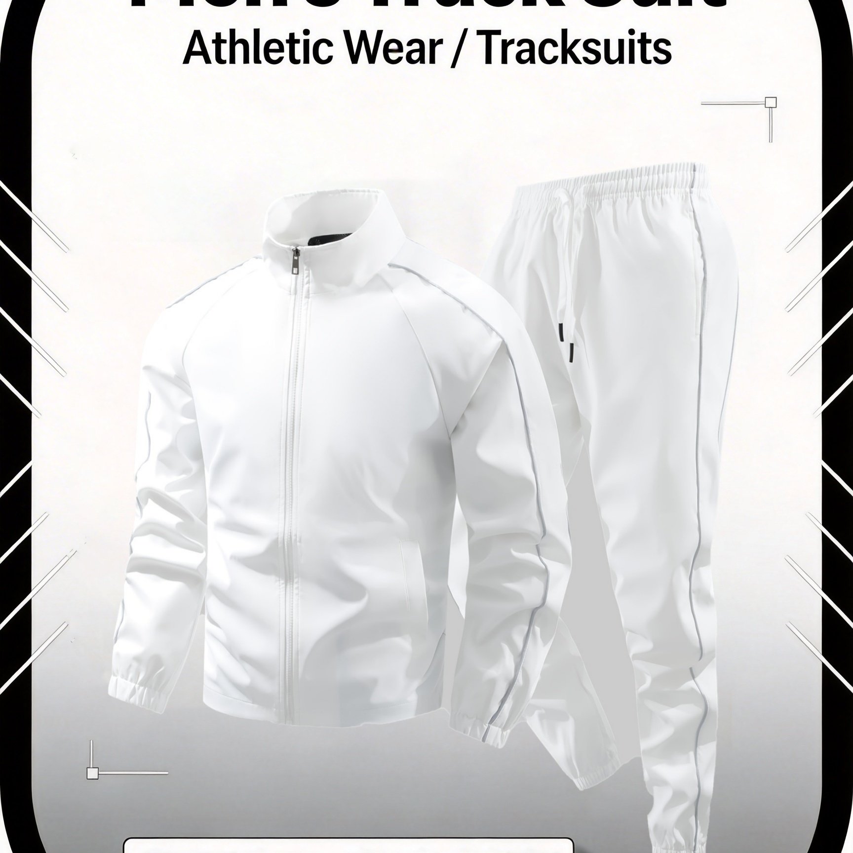 TEMU Men's Sports Set Stand Collar Zipper Jacket Quick Dry Casual 2pcs Spring Autumn Windproof For Gym Daily Street Style Father's Day Gift