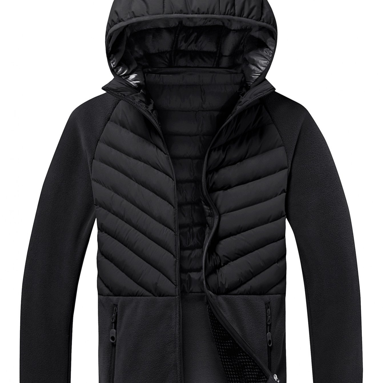 TEMU Fashionable Casual Hooded Warm Clothing Men' Sense Splicing Jacket Jacket Jacket