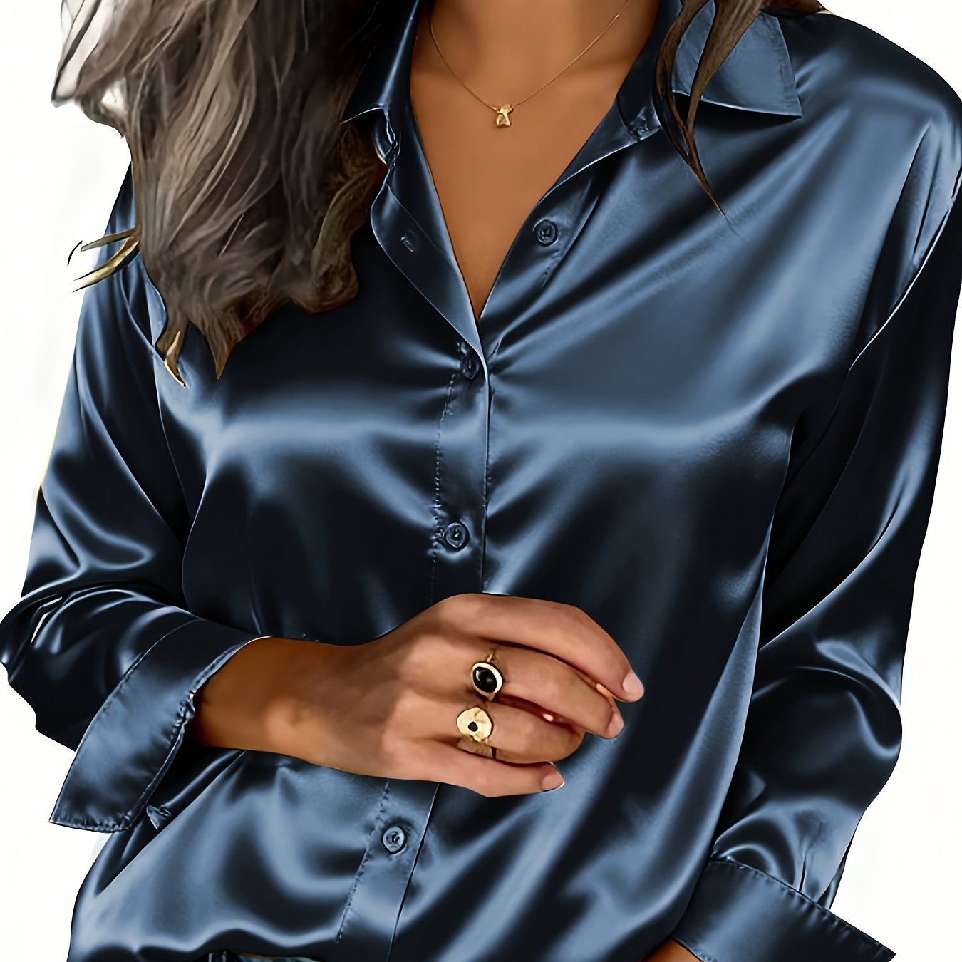 TEMU Taxi Sense Women's Casual Solid Color Shirt Women's Fashion Shirt Jacket