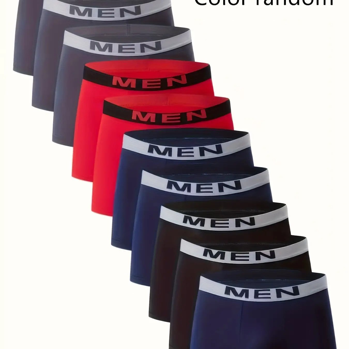 TEMU Random 5pcs Men's Underwear, Solid Color, Breathable And Comfortable, Knitted Fabric, Slightly Stretchy, Casual Sports Shorts, Stretchy And