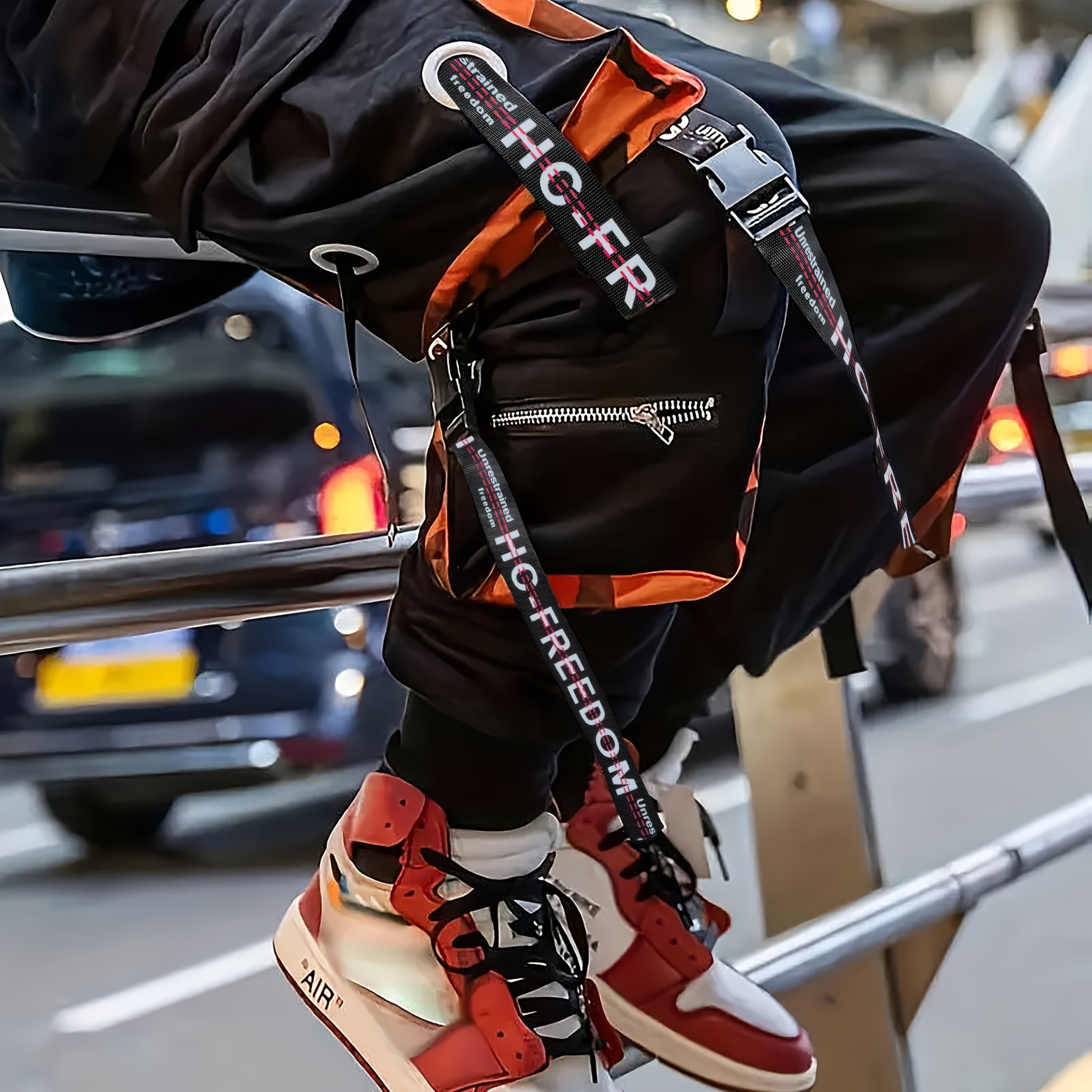 E-shop Frühling/Herbst Herren Trendige Cargo-Hosen mit Buchstabenmuster, Polyester nicht dehnbarer Stoff, mehrere , Regular Fit, für lässige Ausflüge,